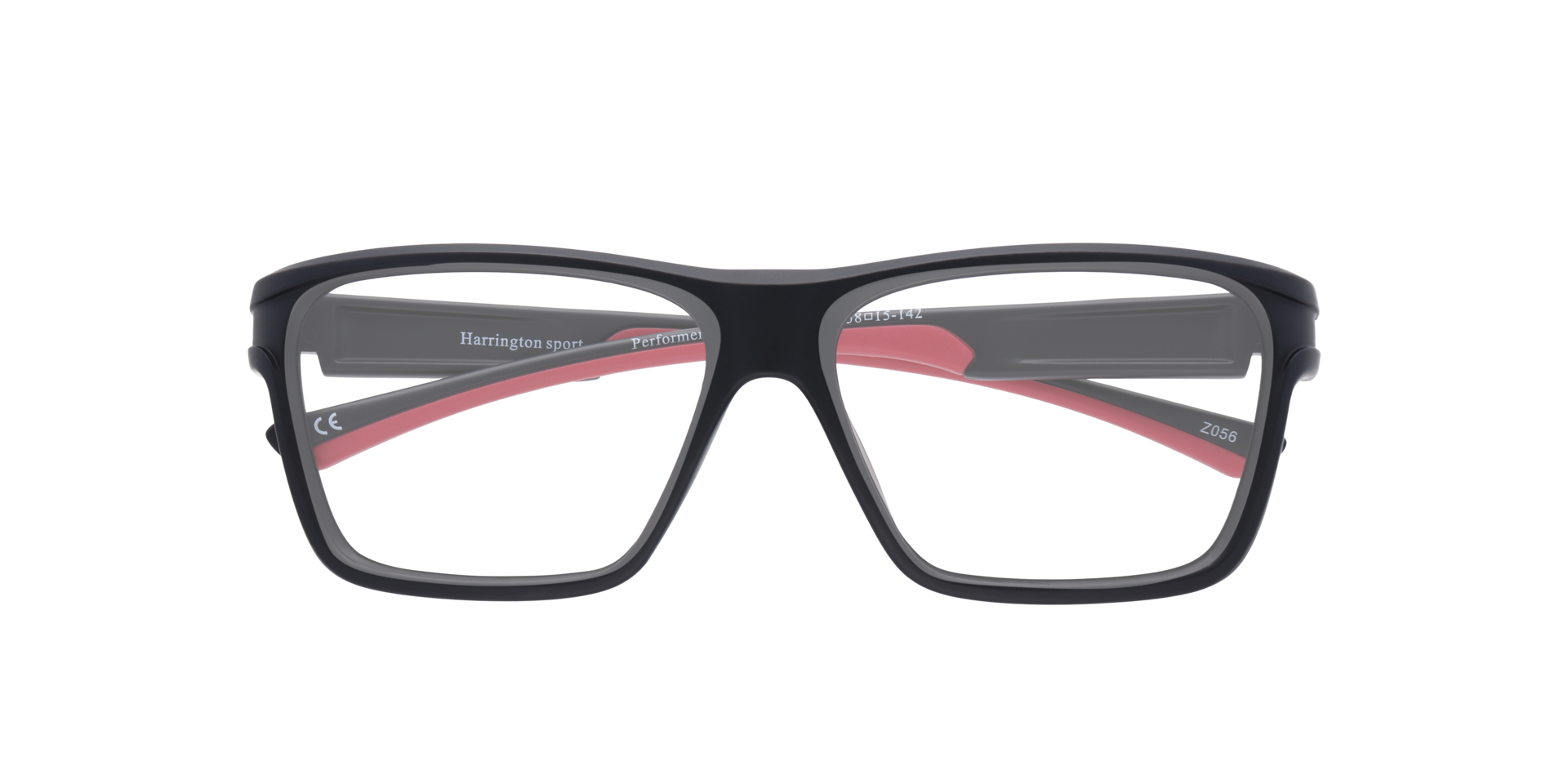 Performer Matte Black Red PlasticSunglass Frames for Glasses Direct, Closed View