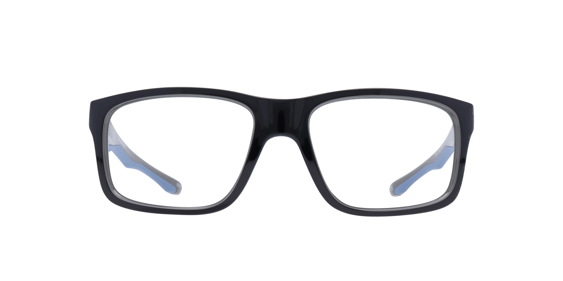 Beat Shiny Black & Blue AcetateEyeglass Frames for Glasses Direct, Front View