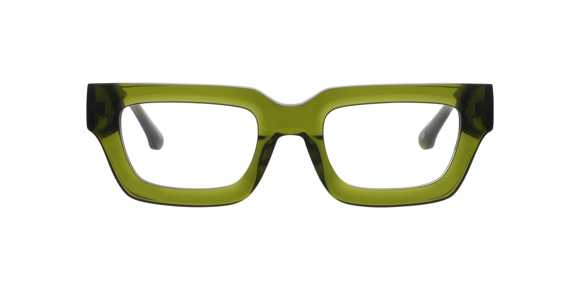 Maeve Transparent Olive AcetateEyeglass Frames for Glasses Direct, Front View