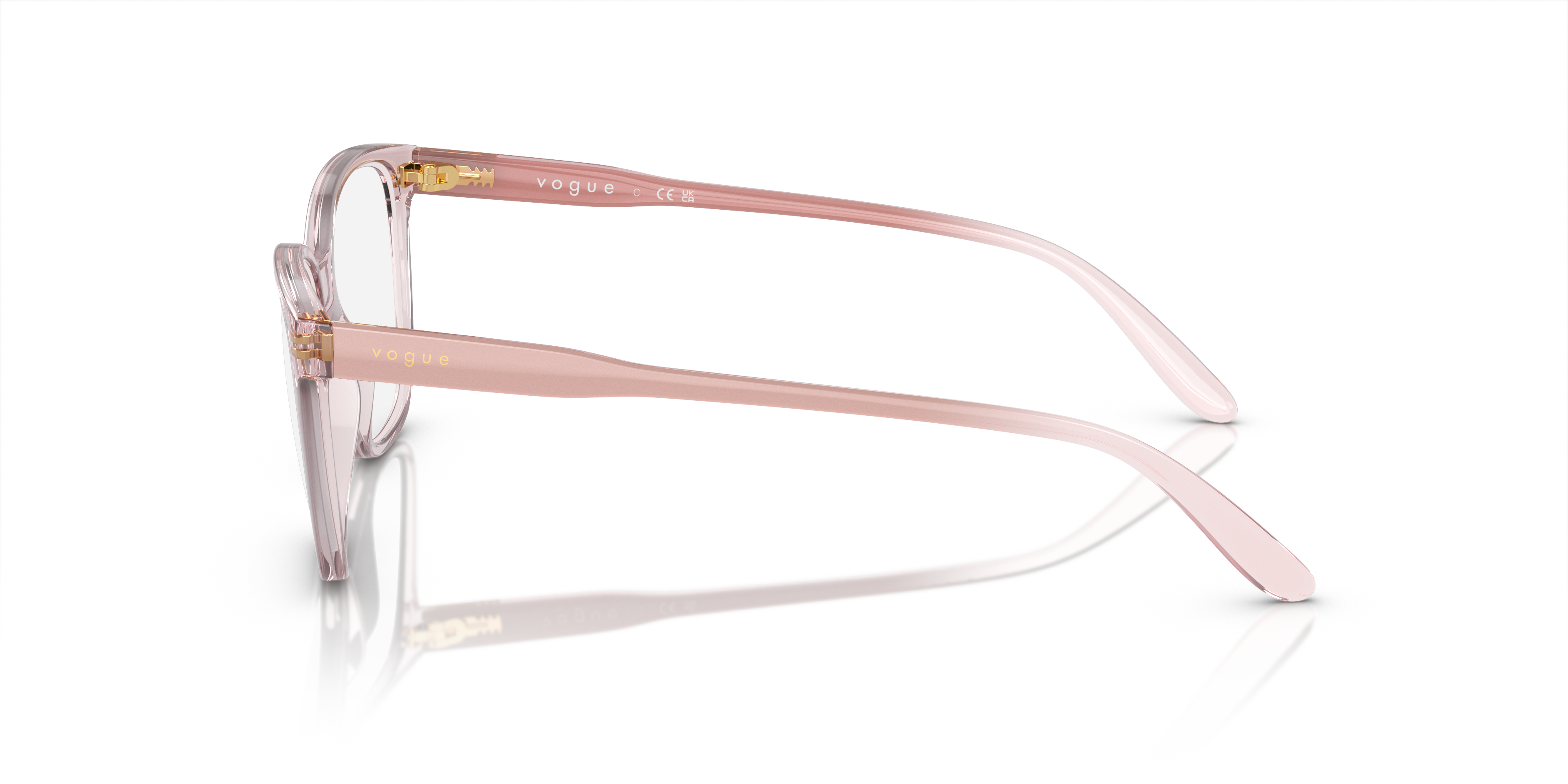 VO5518 Transparent Pink PlasticEyeglass Frames for Glasses Direct, Side View