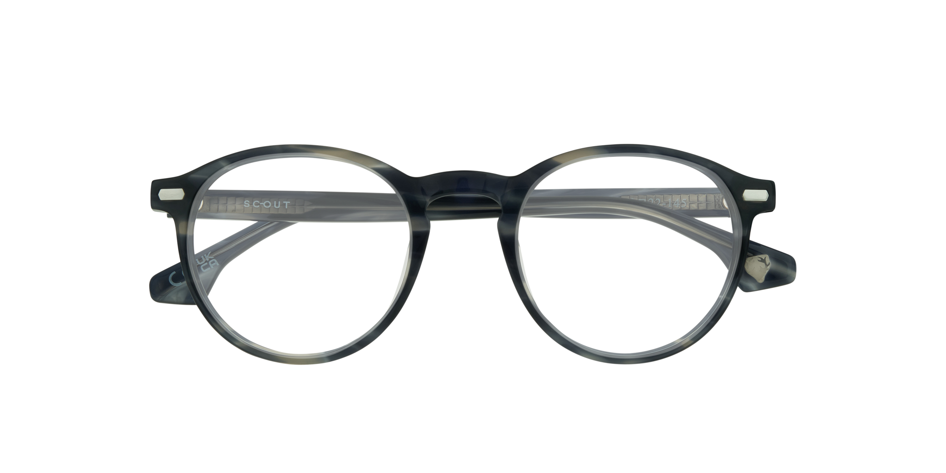 Kian Horn Blue Grey AcetateEyeglass Frames for Glasses Direct, Closed View