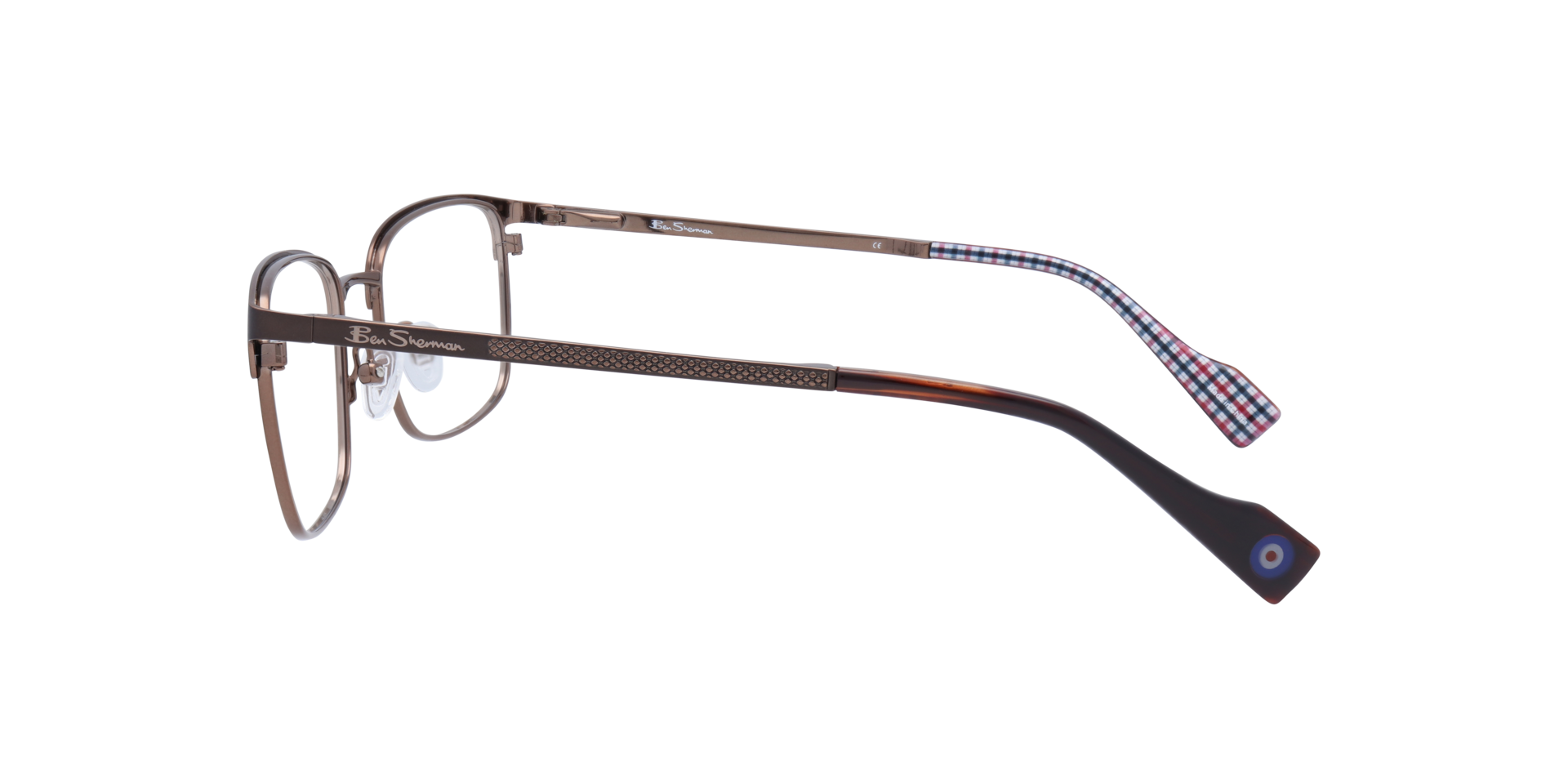 Norton BN Brown MetalEyeglass Frames for Glasses Direct, Side View
