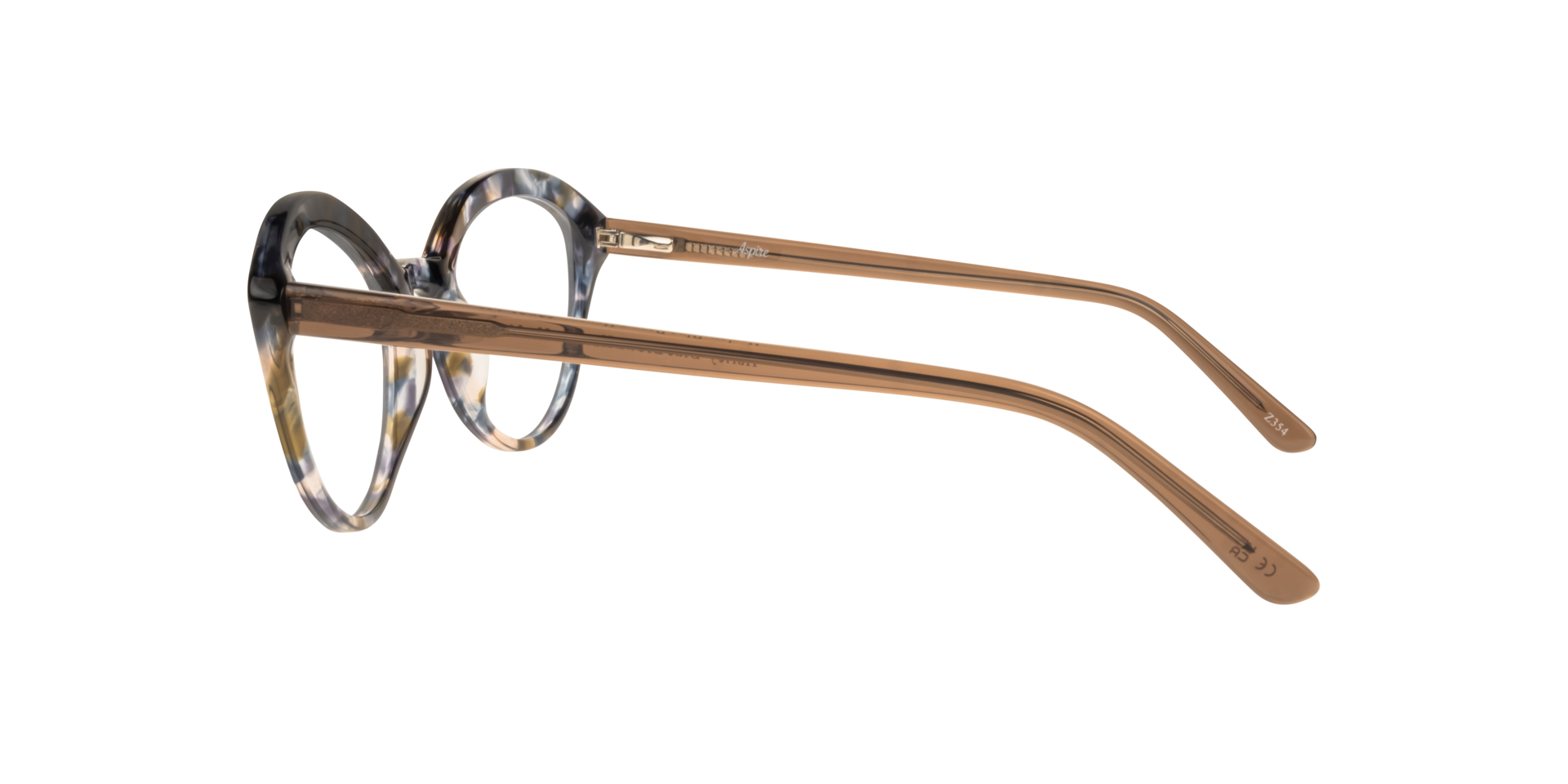 Harley Blue Brown Havana AcetateEyeglass Frames for Glasses Direct, Side View