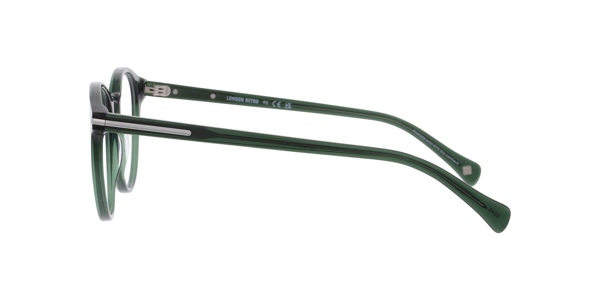 Morden Transparent Green AcetateEyeglass Frames for Glasses Direct, Side View