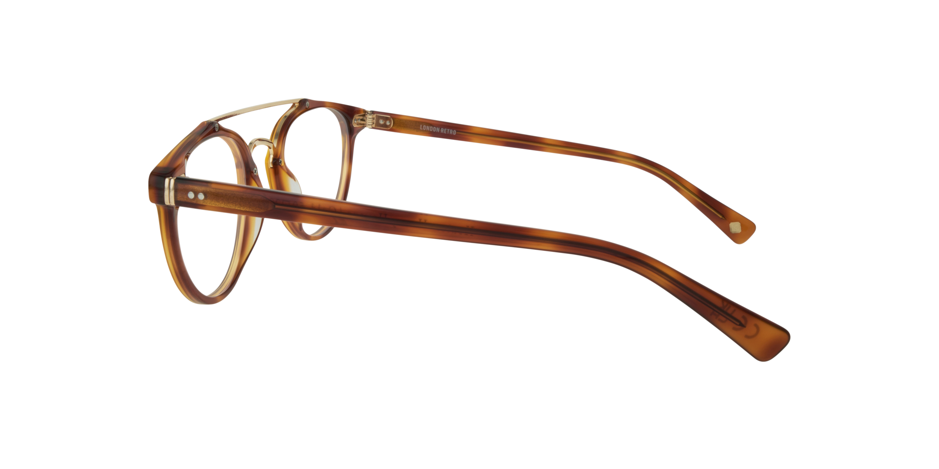 Keaton Honey Havana & Gold AcetateEyeglass Frames for Glasses Direct, Side View
