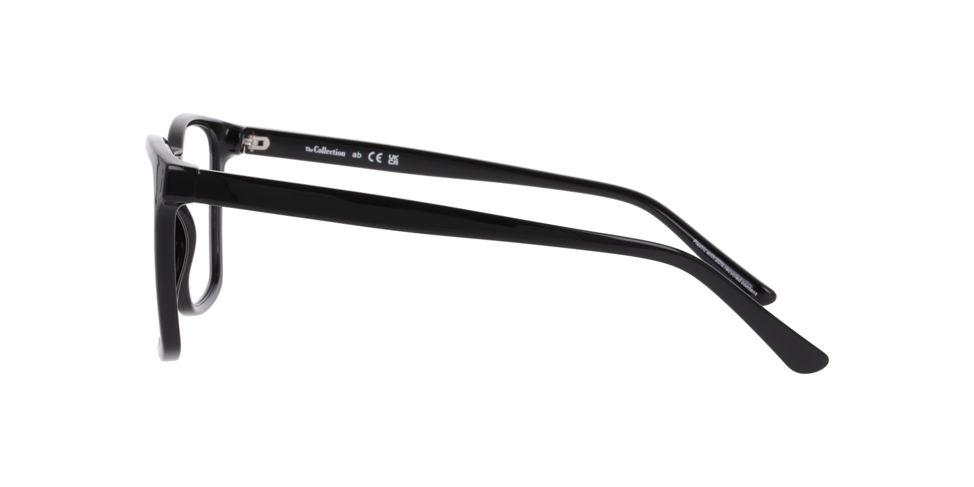 Nathan Black PlasticEyeglass Frames for Glasses Direct, Side View
