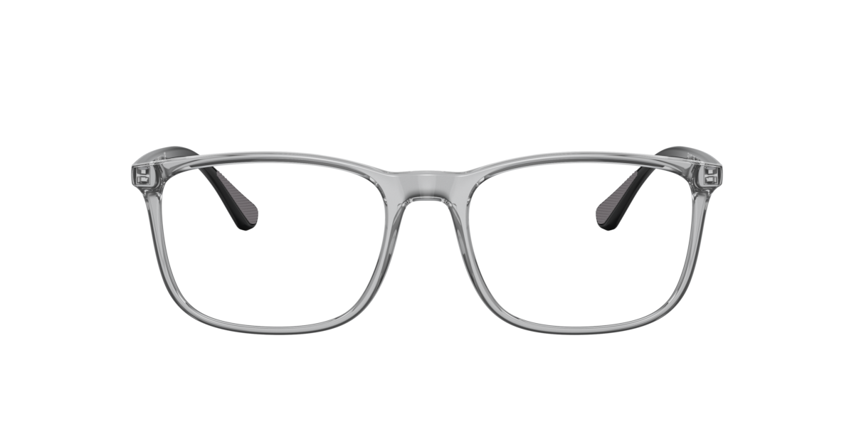 Shiny Transparent Grey rectangle Plastic eyeglasses Online - Full Rim - EA3177