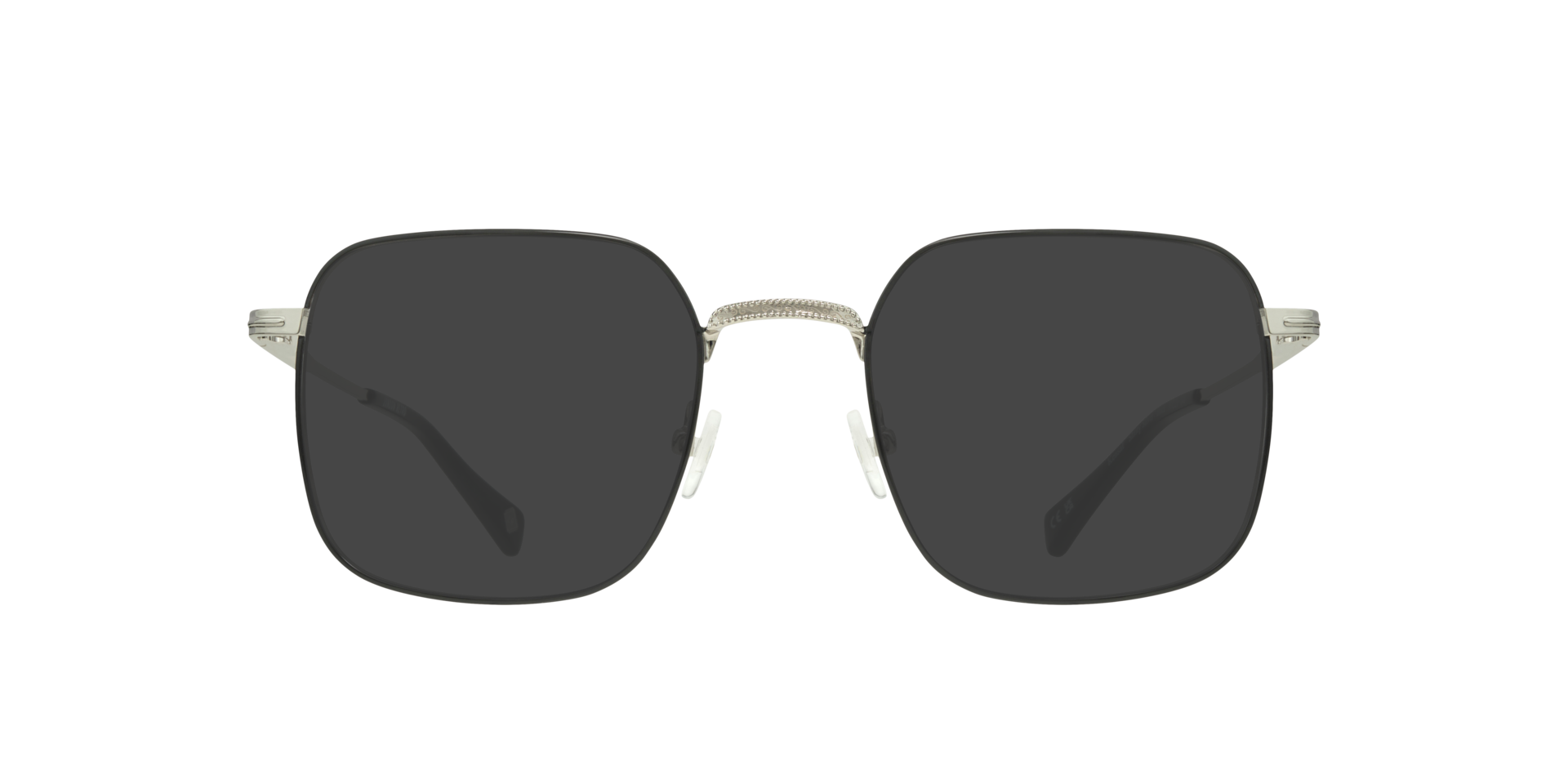 Kensal Shiny Silver & Black MetalEyeglass Frames for Glasses Direct, with Tinted Lenses