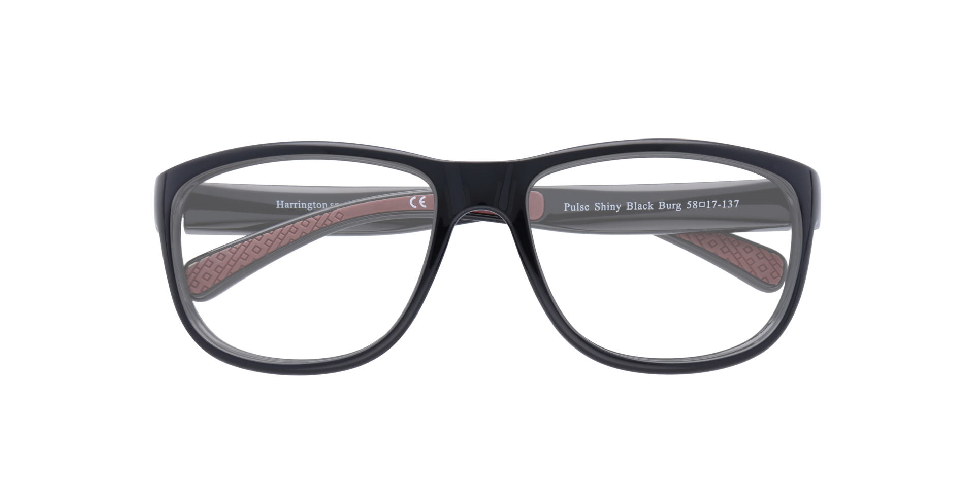Pulse Shiny Black Burg PlasticEyeglass Frames for Glasses Direct, Closed View