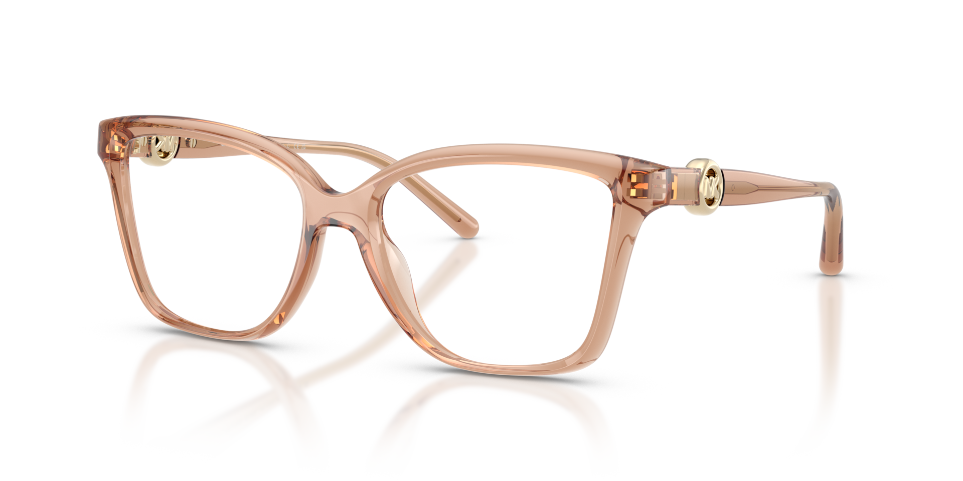 MK4180U Light Brown Transparent PlasticEyeglass Frames for Glasses Direct, Angle View