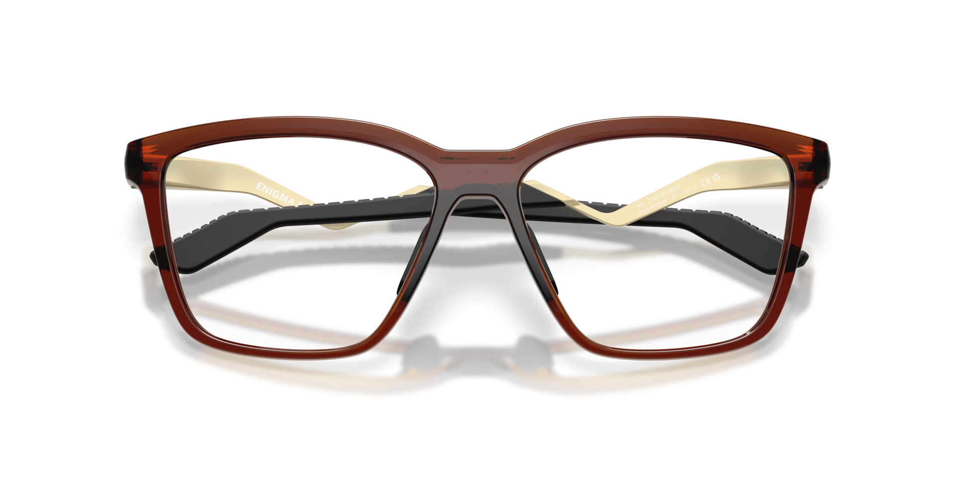 Kylian Mbappé Signature Series Enigma Mass Dark Amber PlasticEyeglass Frames for Glasses Direct, Closed View