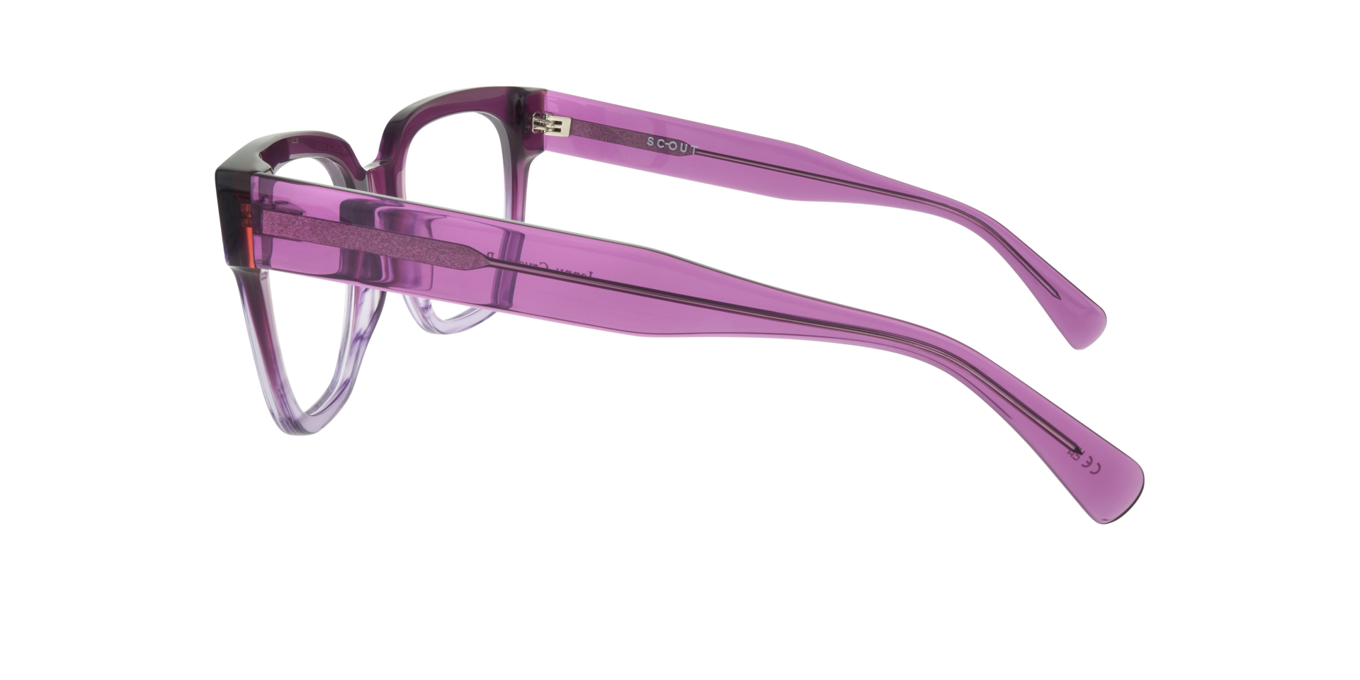 Jenny Crystal Purple AcetateEyeglass Frames for Glasses Direct, Side View