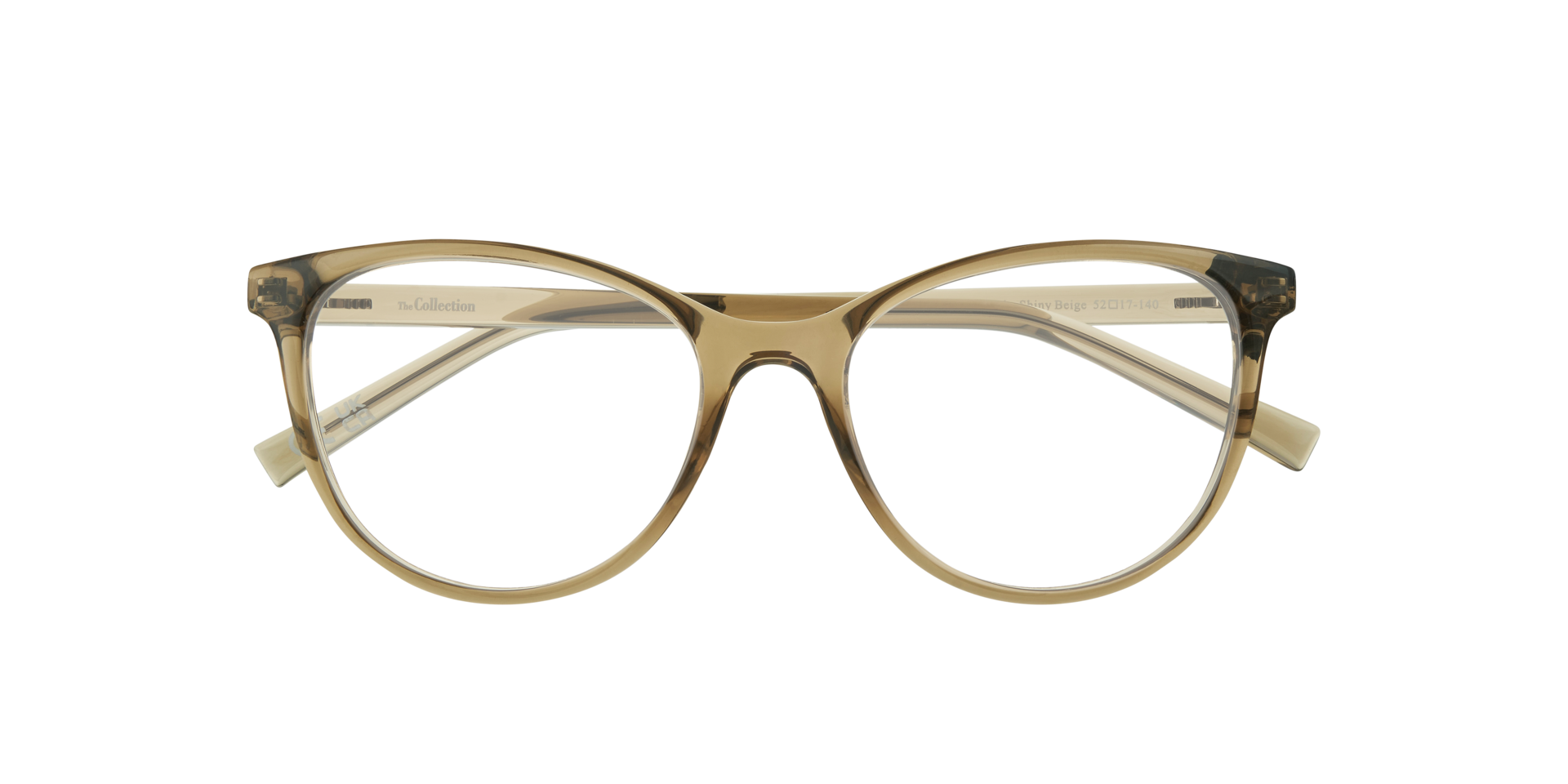Leyla Shiny Beige PlasticEyeglass Frames for Glasses Direct, Closed View