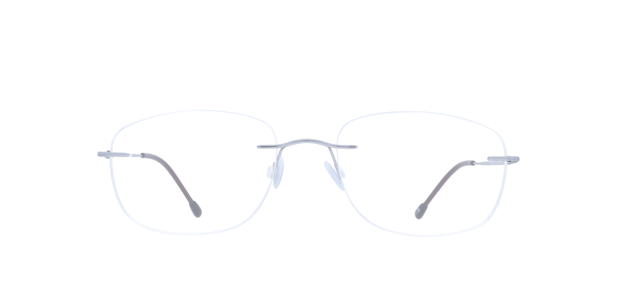 Finelight Men's Silver Rectangle Metal Eyeglasses Online - Rimless - Clover