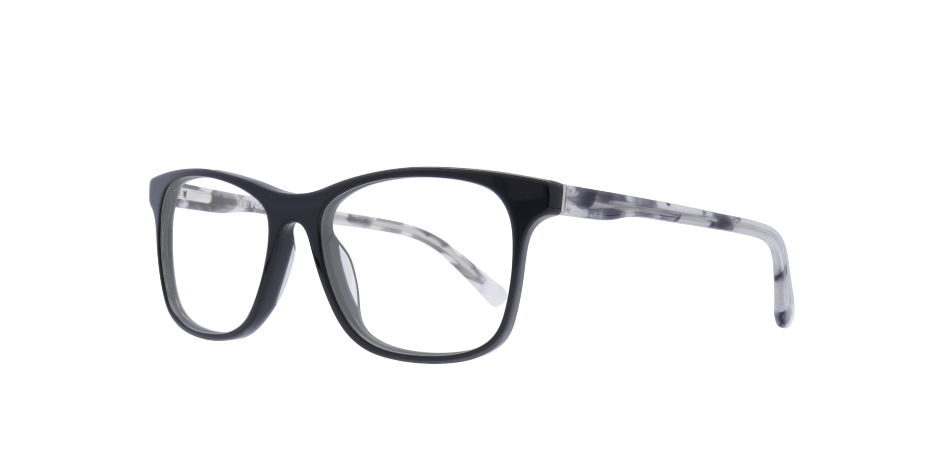 Hunter Black AcetateEyeglass Frames for Glasses Direct, Angle View
