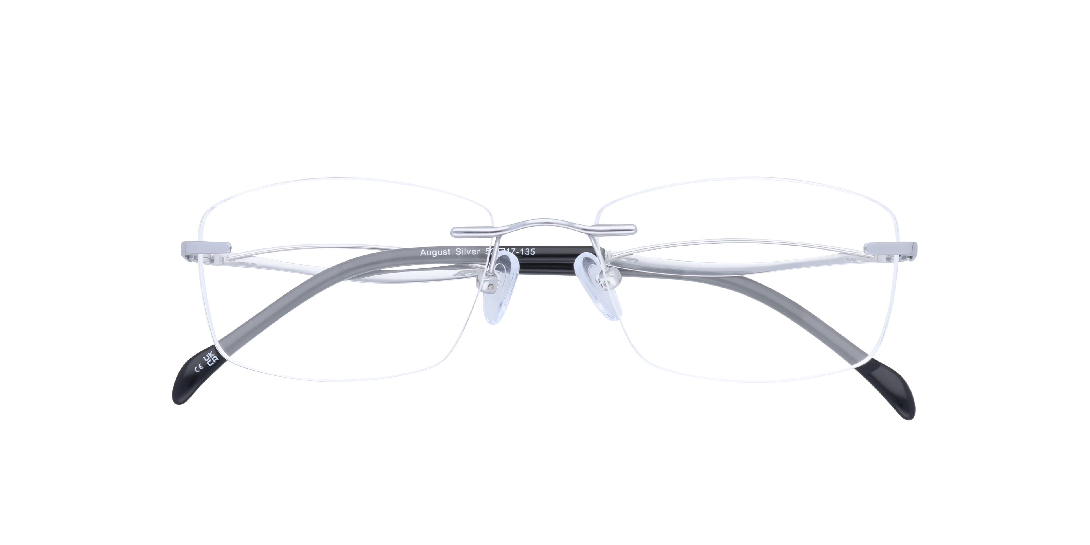 August Silver MetalEyeglass Frames for Glasses Direct, Closed View