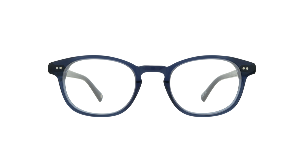 London Retro Men's Translucent Dark Blue Rectangle Acetate Eyeglasses Online - Full Rim - Walt