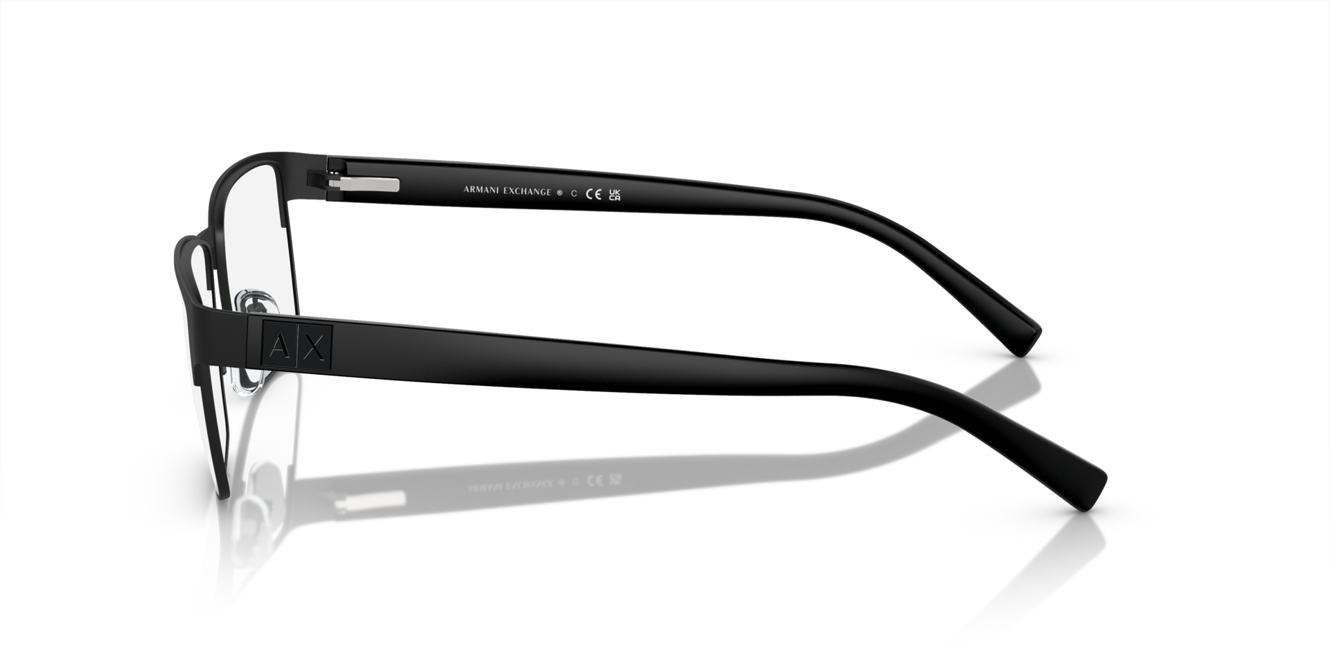 AX1019 Matte Black MetalEyeglass Frames for Glasses Direct, Side View