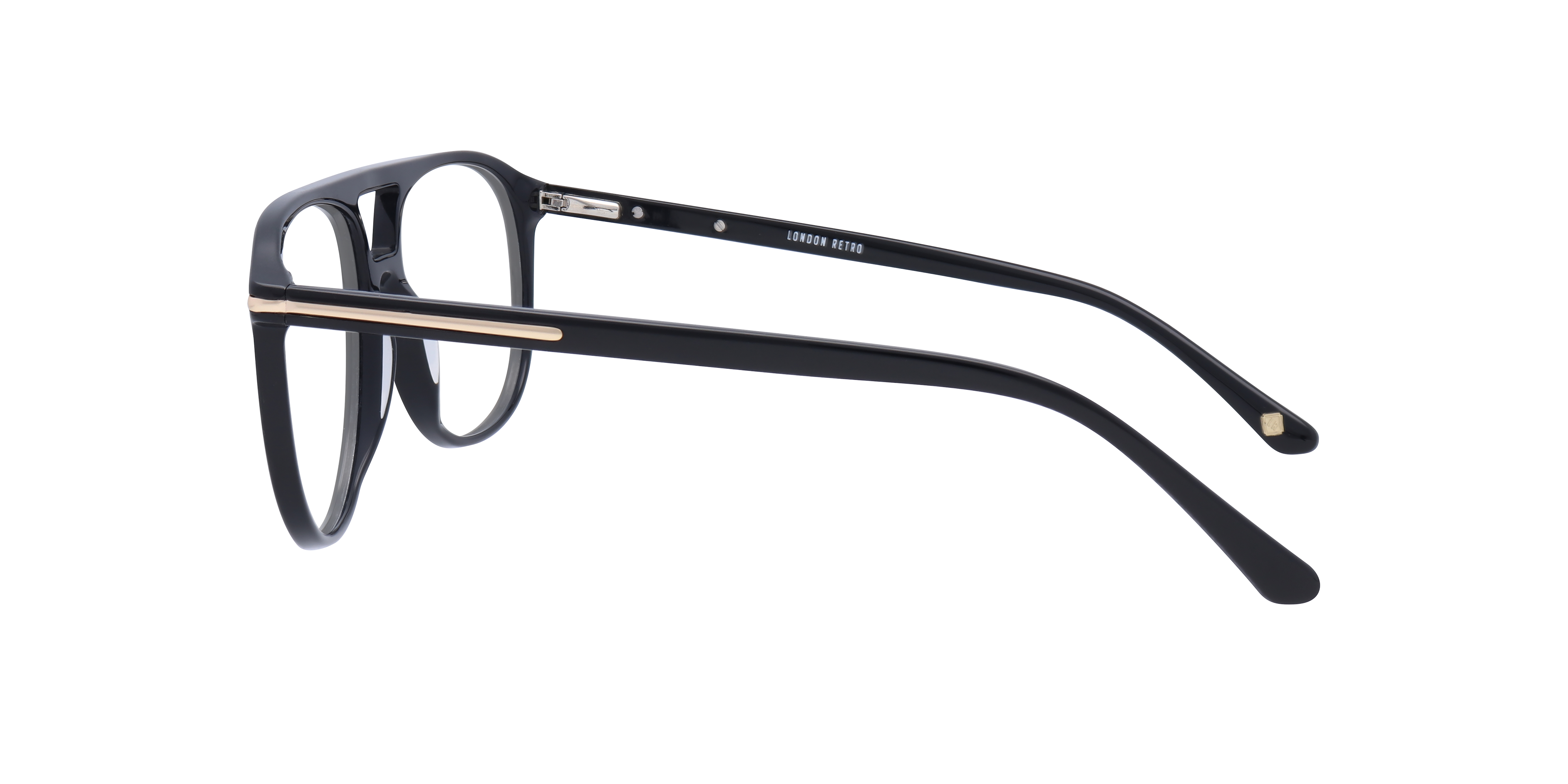 Gants Shiny Black AcetateEyeglass Frames for Glasses Direct, Side View