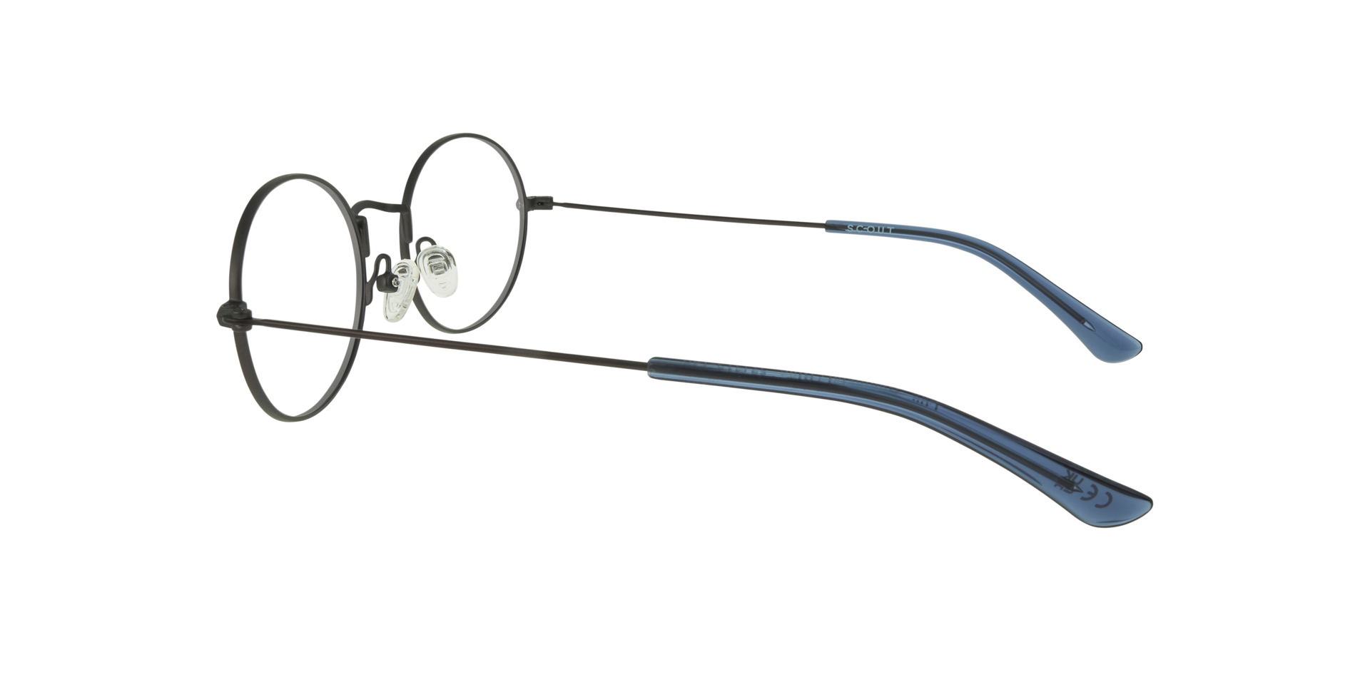 Lou Gunmetal & Blue MetalEyeglass Frames for Glasses Direct, Side View