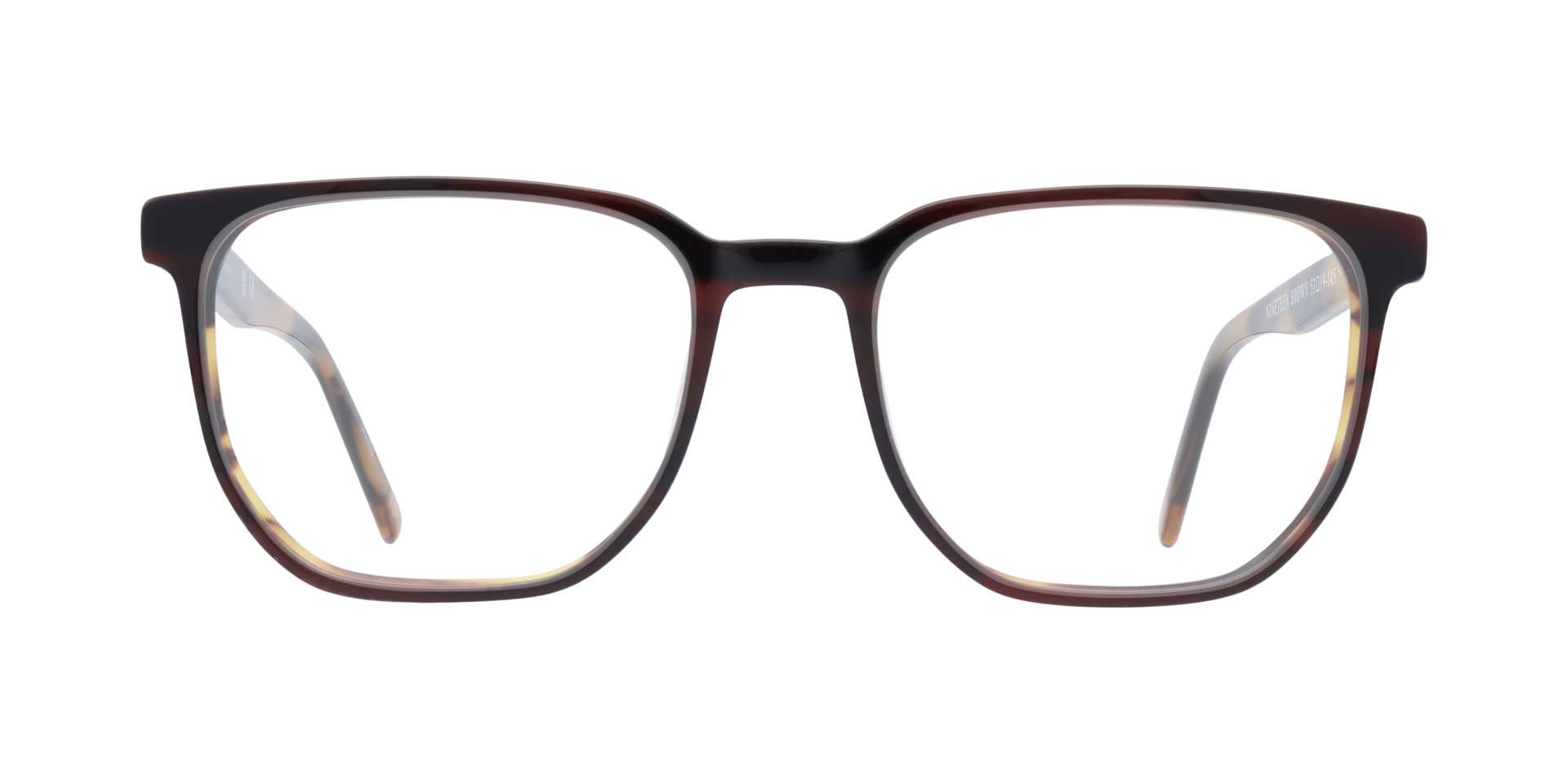 NINETEEN Brown AcetateEyeglass Frames for Glasses Direct, Front View