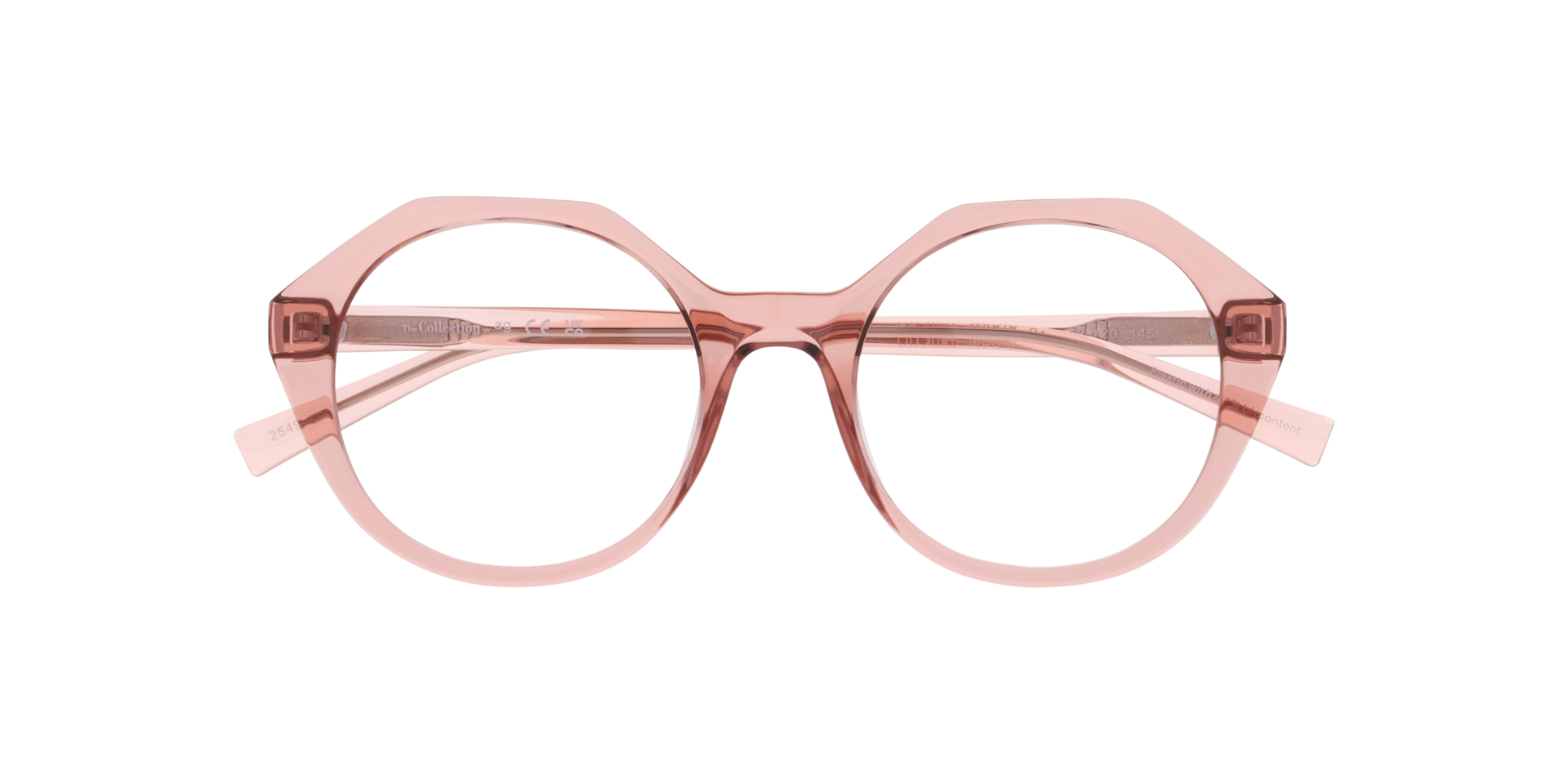 Maria Transparent Nude & Brown PlasticEyeglass Frames for Glasses Direct, Closed View