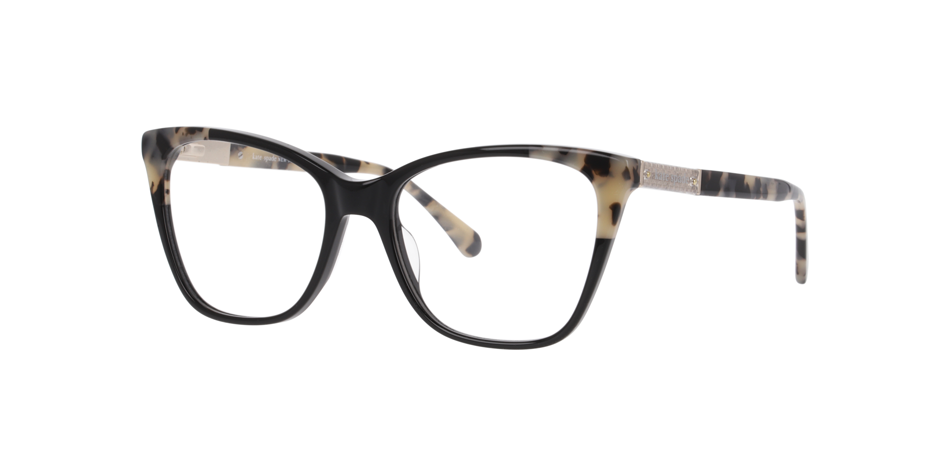 Clio/G Tortoise Black AcetateEyeglass Frames for Glasses Direct, Angle View
