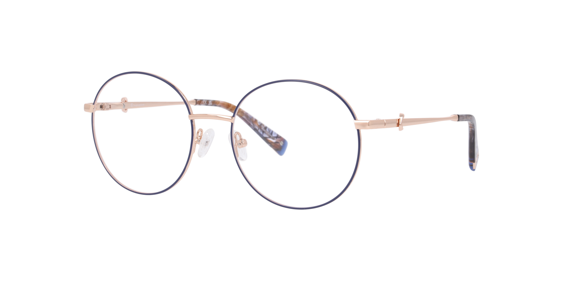 Cureal Blue MetalEyeglass Frames for Glasses Direct, Angle View