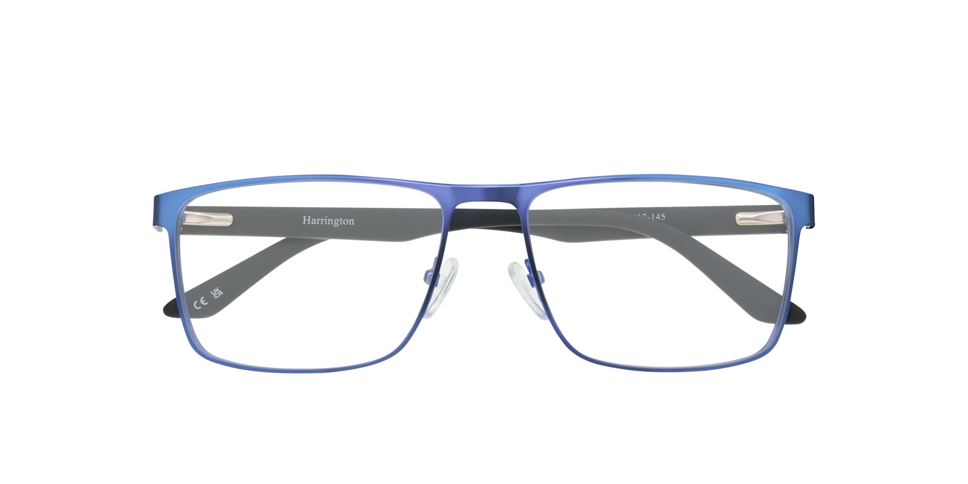 Jimmy Matte Blue & Dark Brown MetalEyeglass Frames for Glasses Direct, Closed View