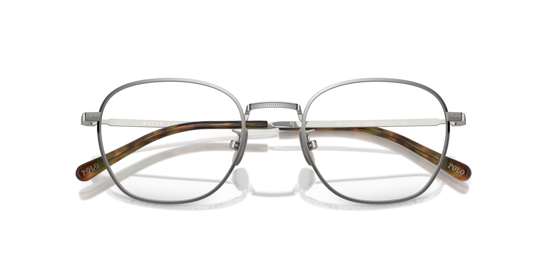 PH1230TD Shiny Brushed Silver TitaniumEyeglass Frames for Glasses Direct, Closed View