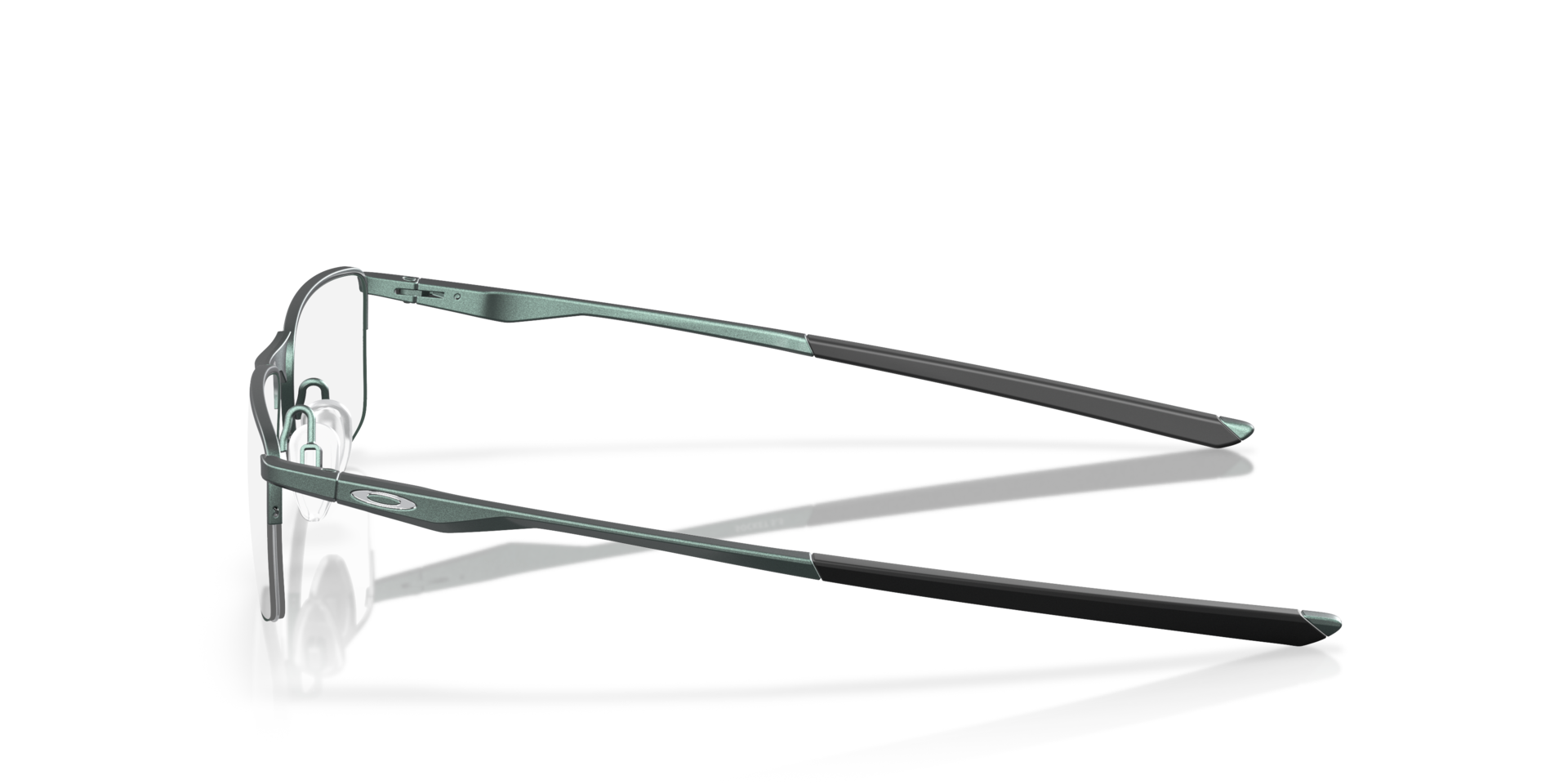Socket 5.5 Dark Matte Silver & Blue Colorshift MetalEyeglass Frames for Glasses Direct, Side View