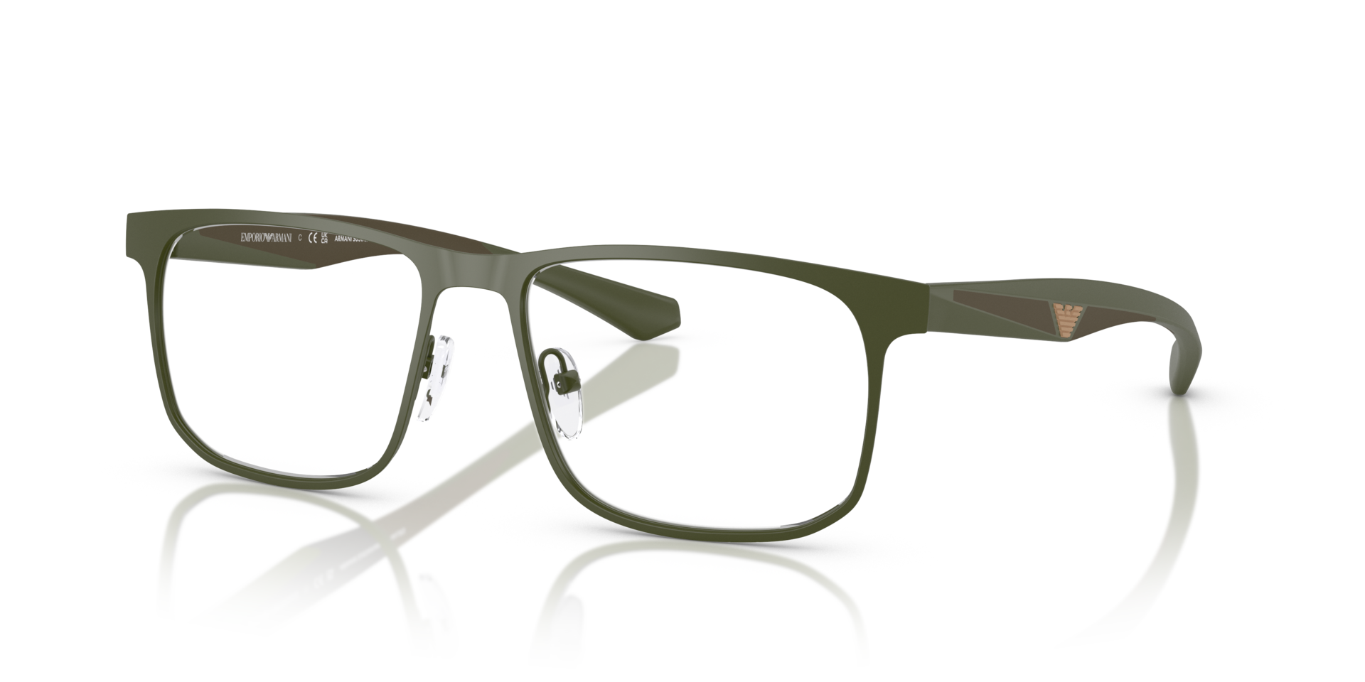 EA1163 Matte Green MetalEyeglass Frames for Glasses Direct, Angle View