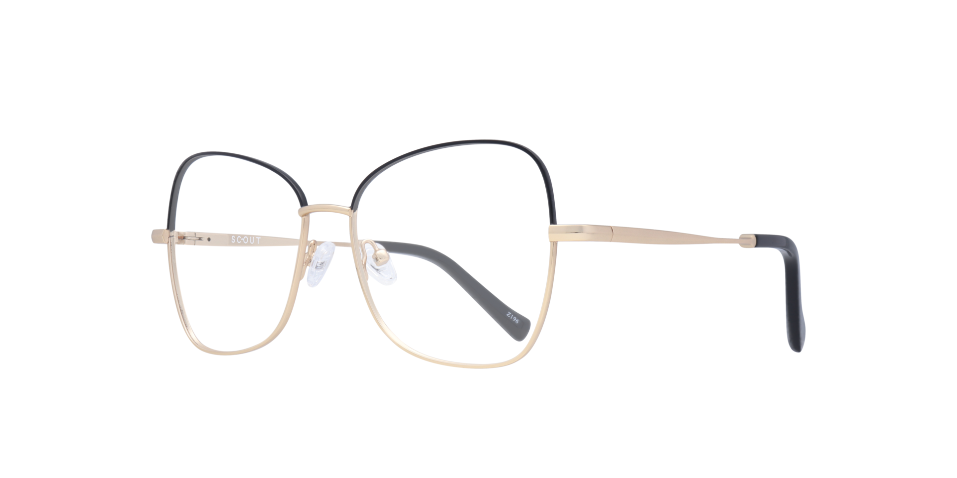 Geri Matte Gold & Black MetalEyeglass Frames for Glasses Direct, Angle View