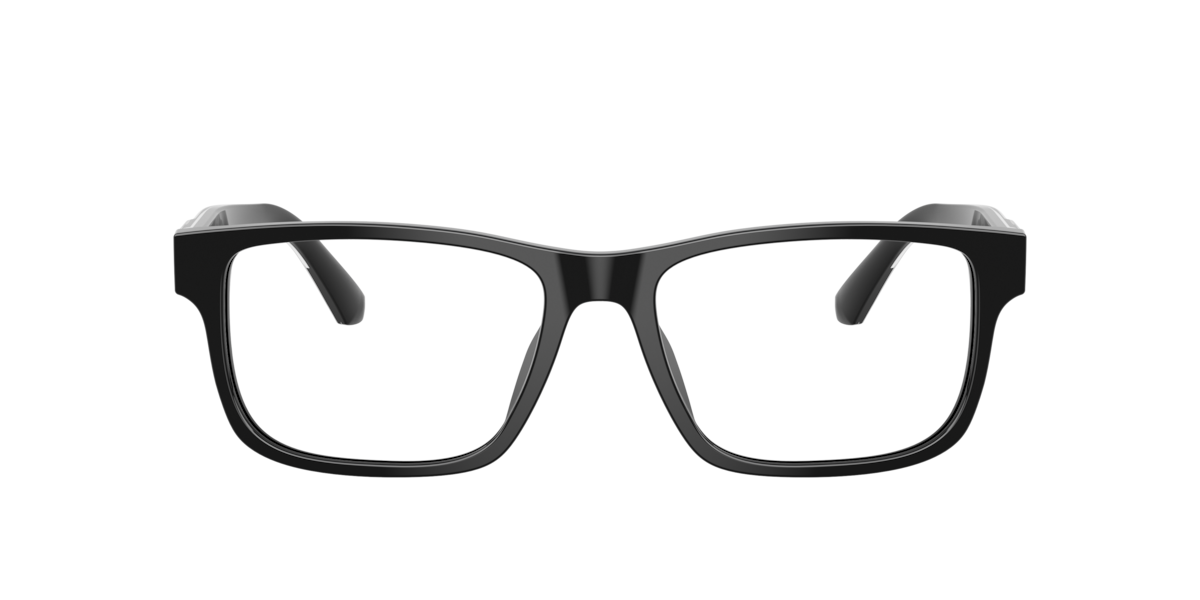 Emporio Armani Men's Shiny Black Rectangle Acetate Eyeglasses Online - Full Rim - Ea3265u