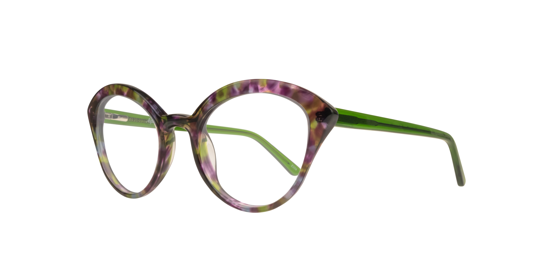 Harley Purple Green Havana AcetateEyeglass Frames for Glasses Direct, Angle View