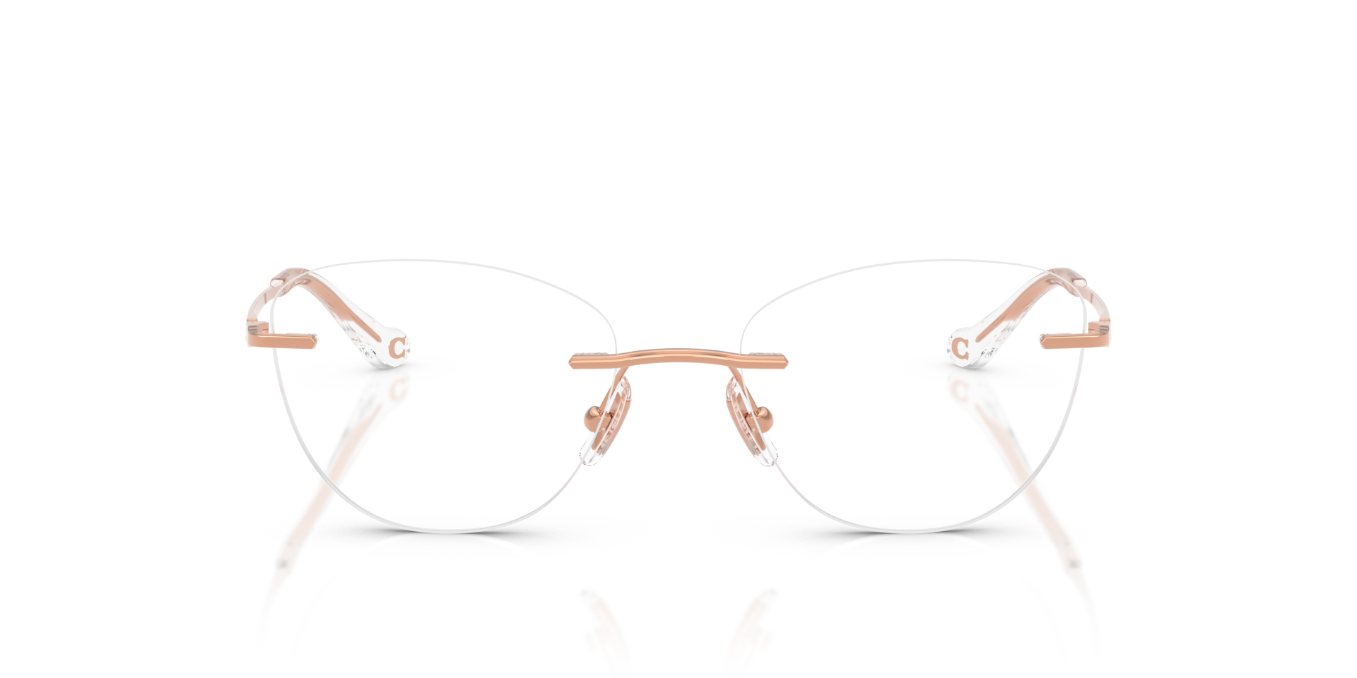 HC5185 Shiny Rose Gold MetalEyeglass Frames for Glasses Direct, Front View