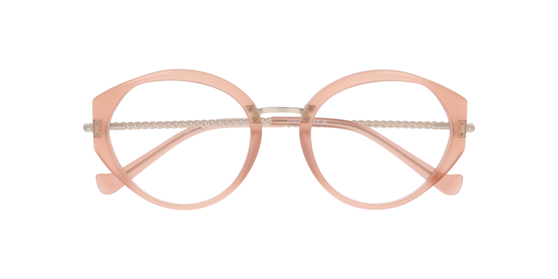 Nyla Milky Coral AcetateEyeglass Frames for Glasses Direct, Closed View