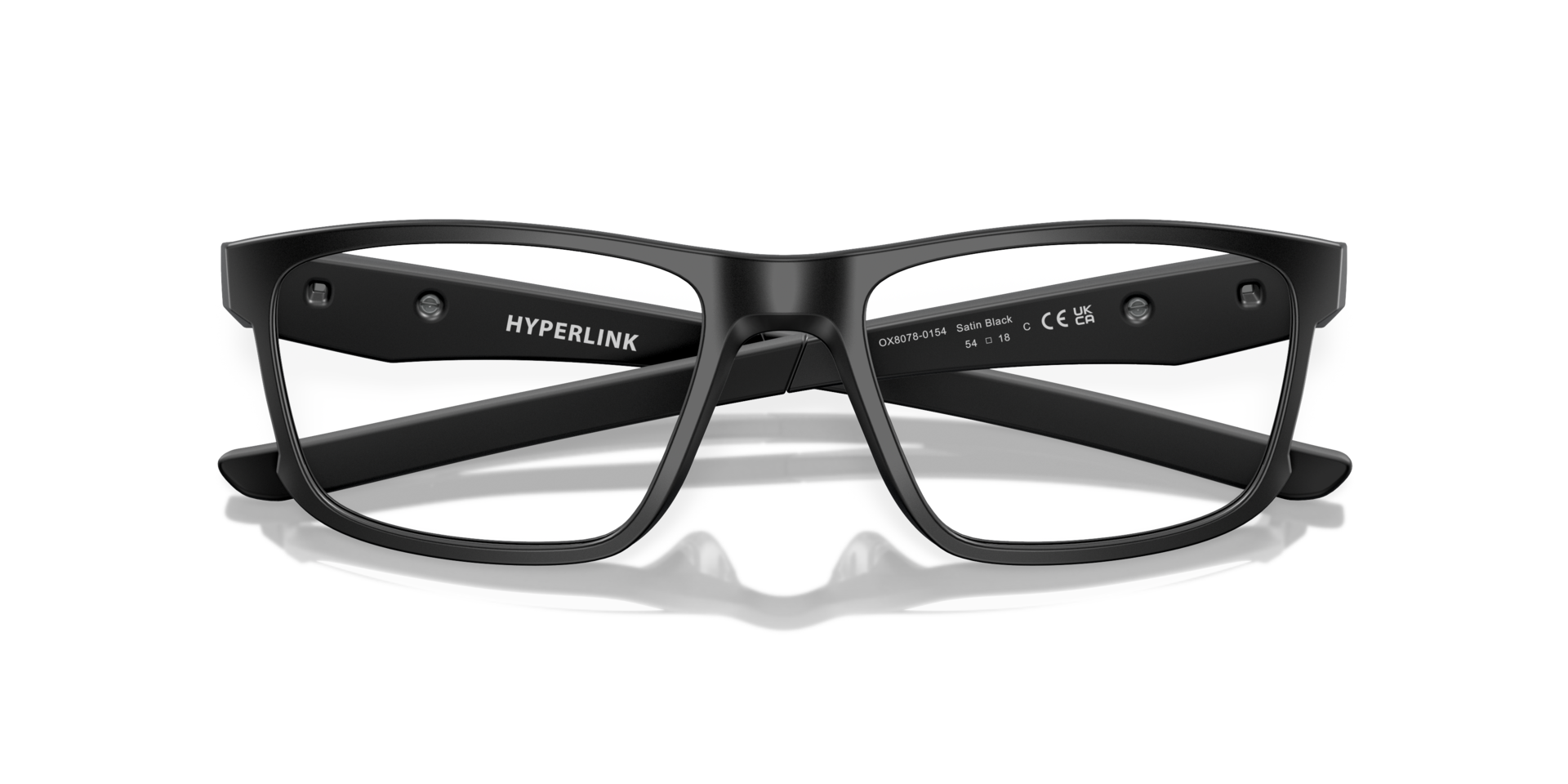 Hyperlink Satin Black PlasticEyeglass Frames for Glasses Direct, Closed View
