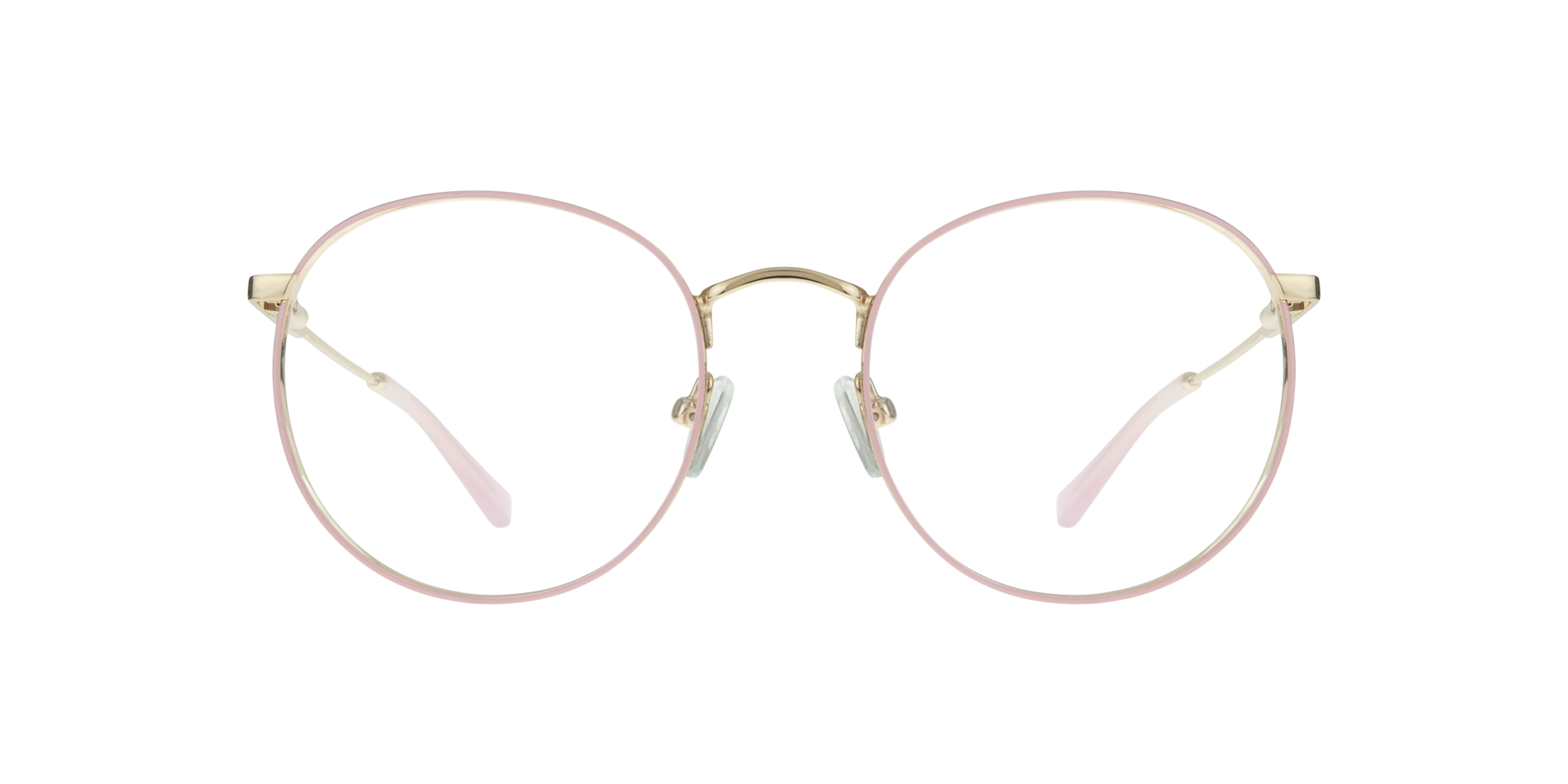 Kade Shiny Gold & Pink MetalSunglass Frames for Glasses Direct, Front View