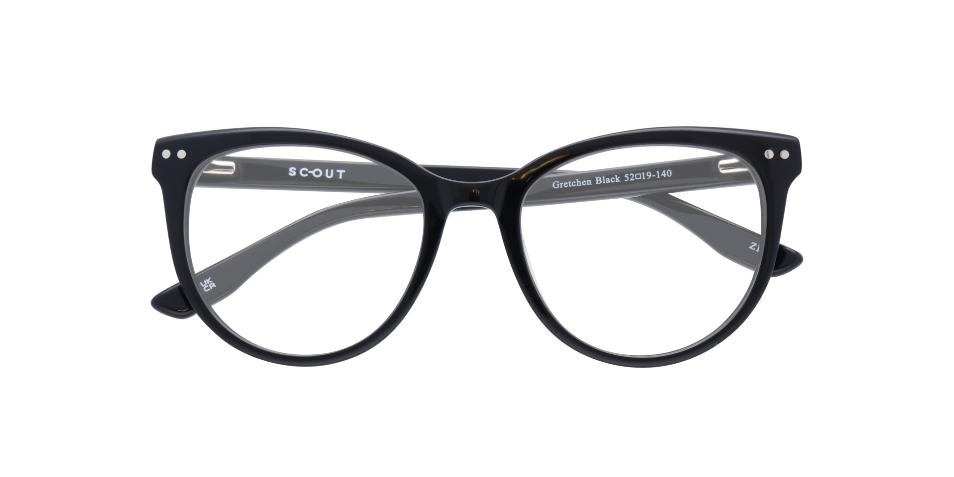 Gretchen Black AcetateEyeglass Frames for Glasses Direct, Closed View