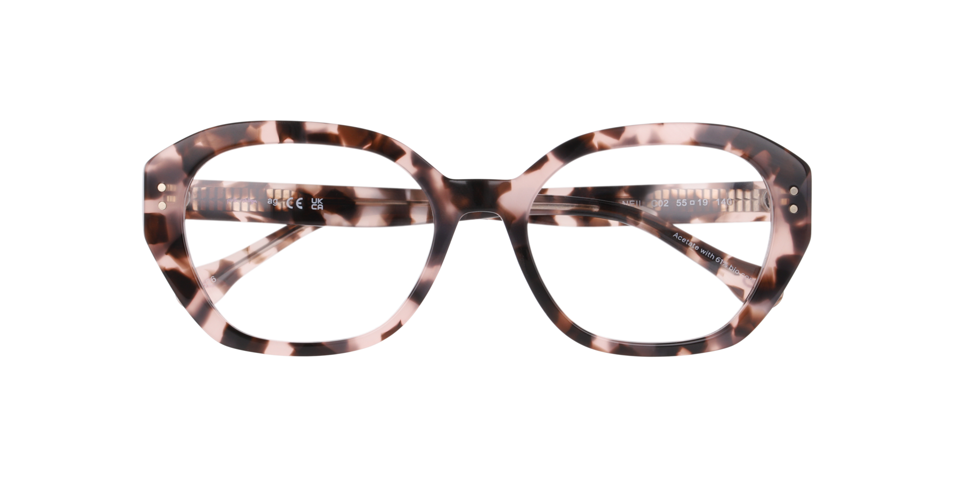 Neil Havana Pink AcetateEyeglass Frames for Glasses Direct, Closed View