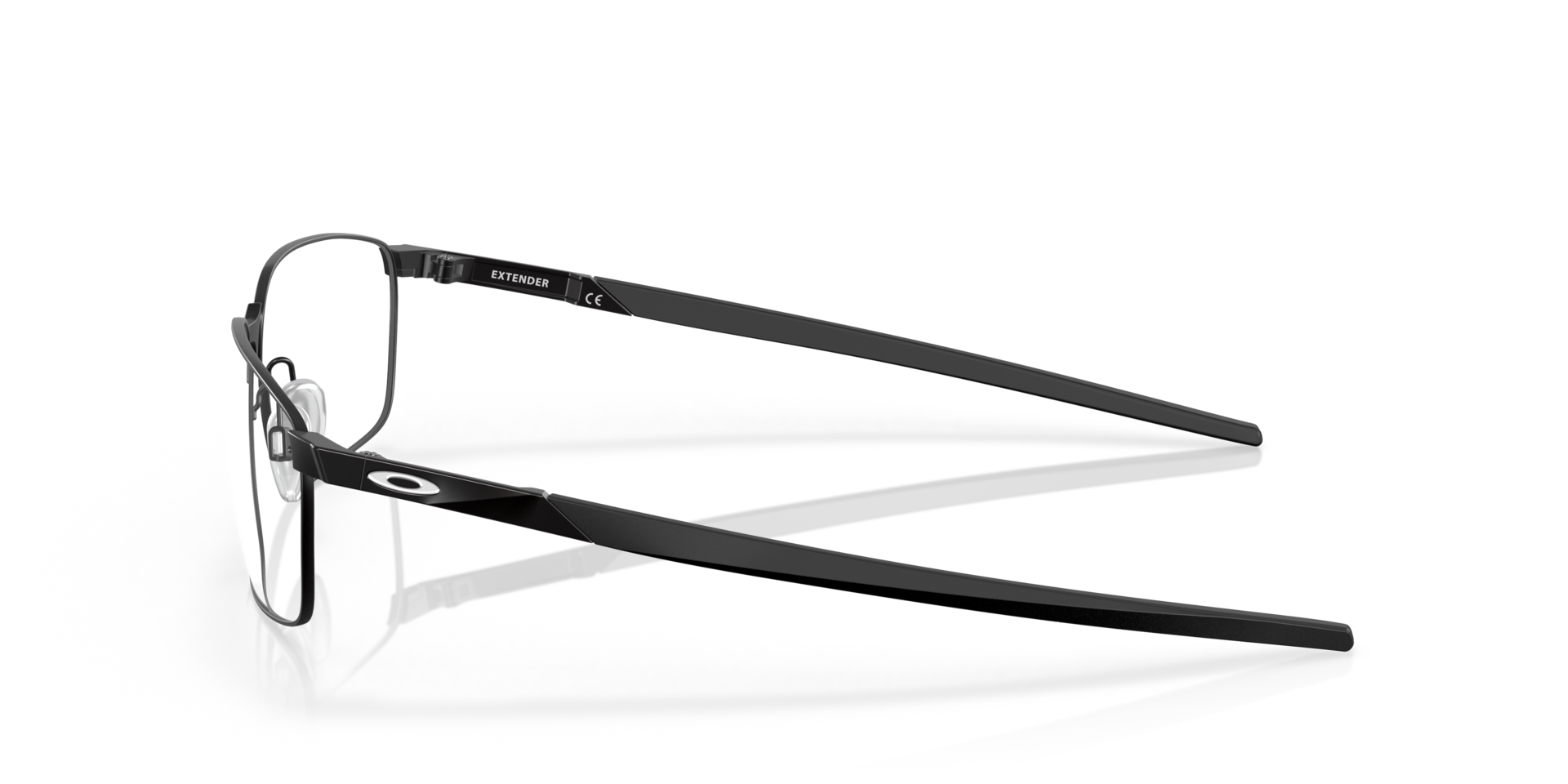 Extender Satin Black MetalEyeglass Frames for Glasses Direct, Side View