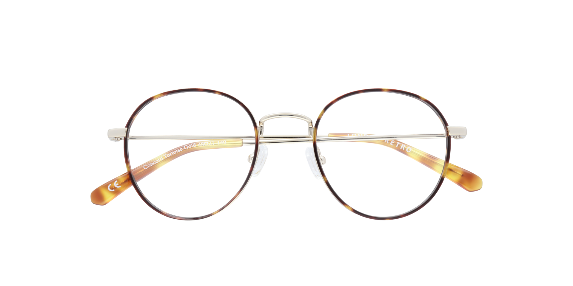 Concord Tortoise & Gold MetalEyeglass Frames for Glasses Direct, Closed View