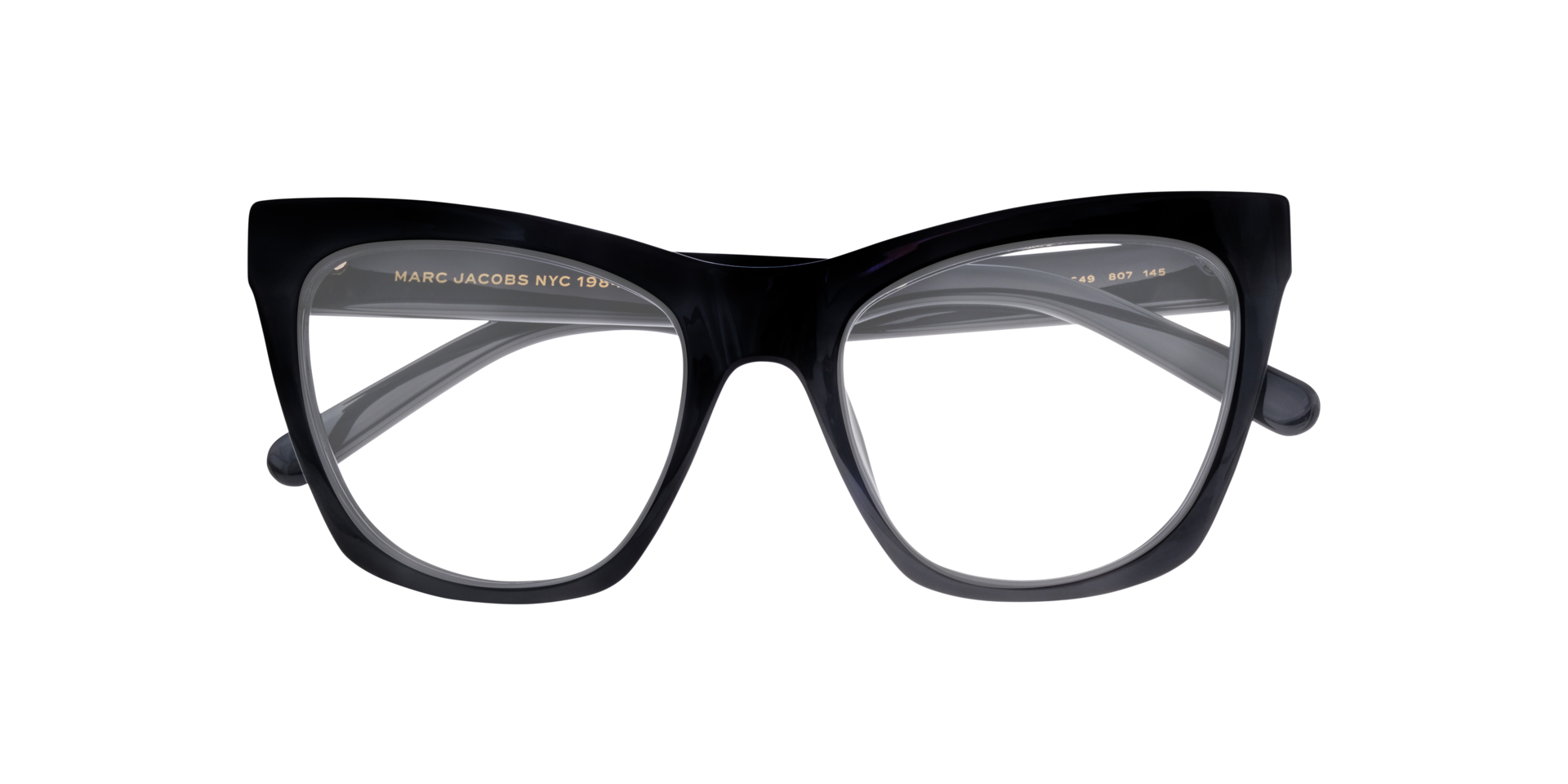 MARC 649 Black PlasticEyeglass Frames for Glasses Direct, Closed View