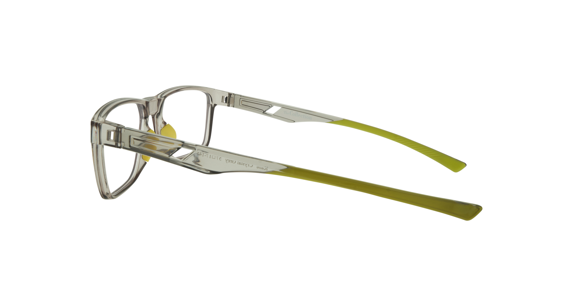 Kane Crystal Grey PlasticEyeglass Frames for Glasses Direct, Side View