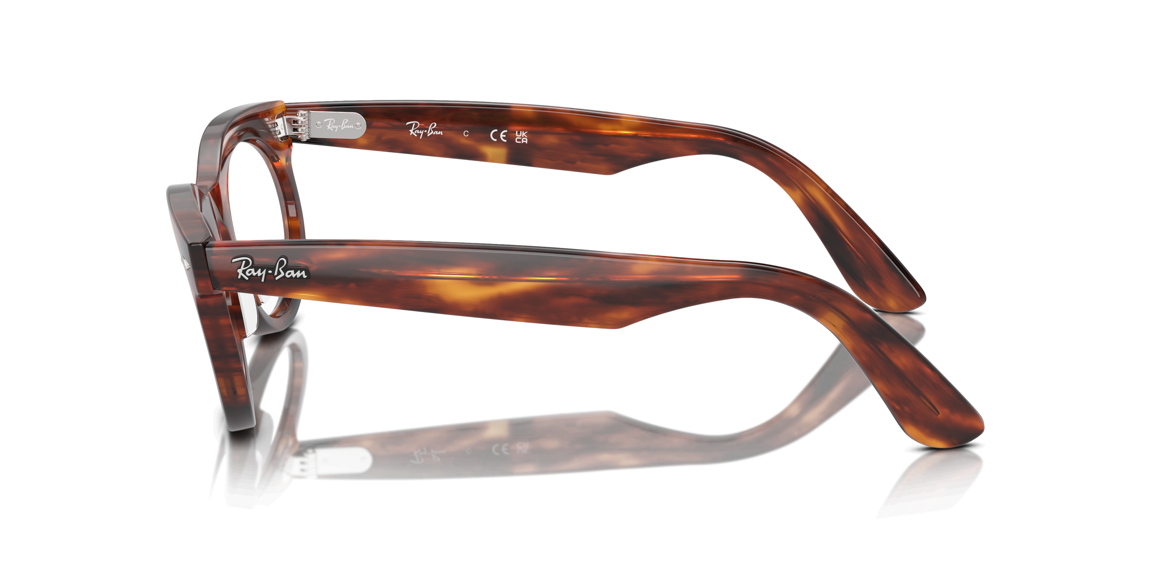 RB2242V Striped Havana PlasticEyeglass Frames for Glasses Direct, Side View