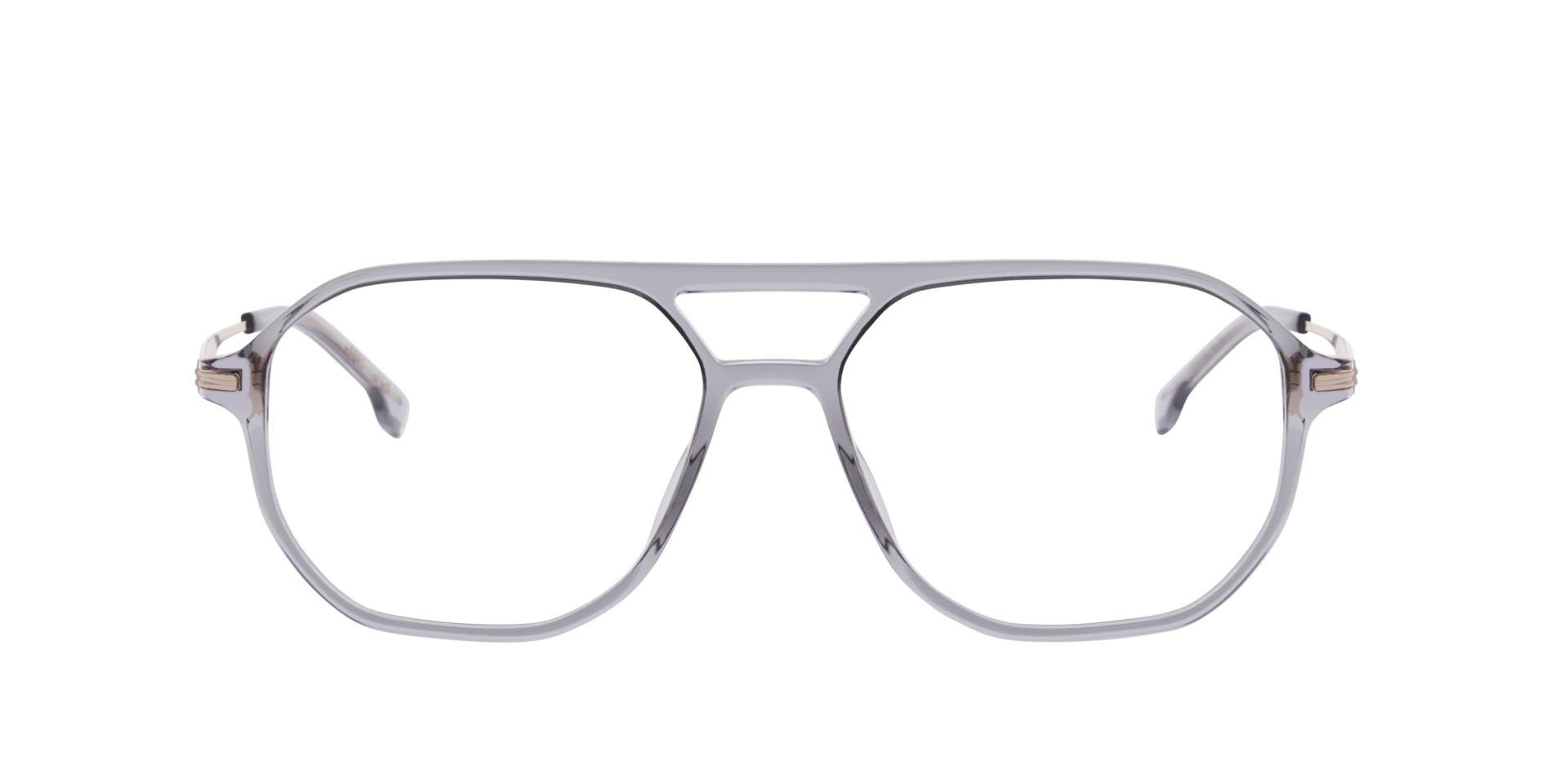 BOSS 1890 Grey Gold AcetateEyeglass Frames for Glasses Direct, Front View