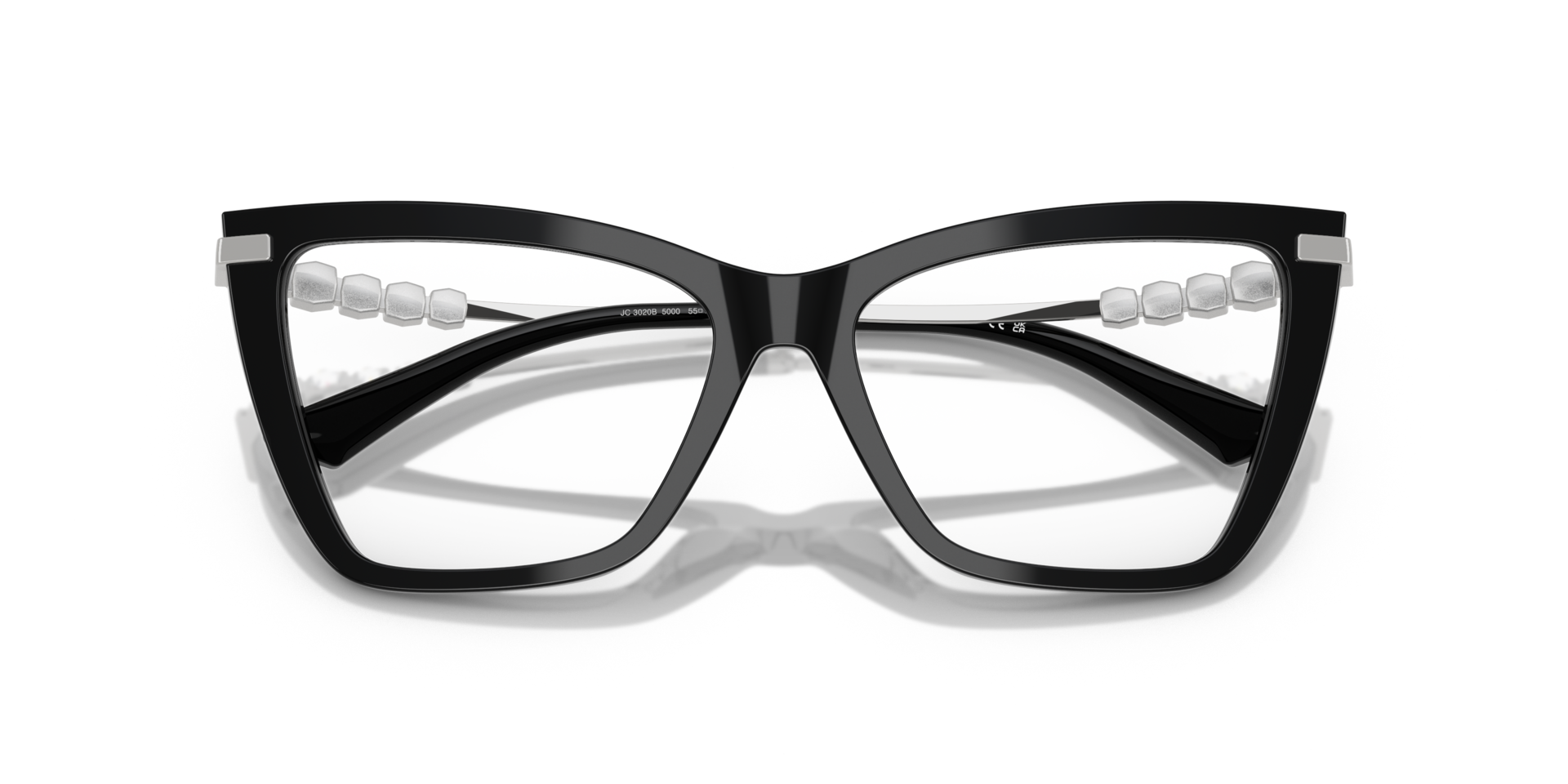 JC3020B Black AcetateEyeglass Frames for Glasses Direct, Closed View