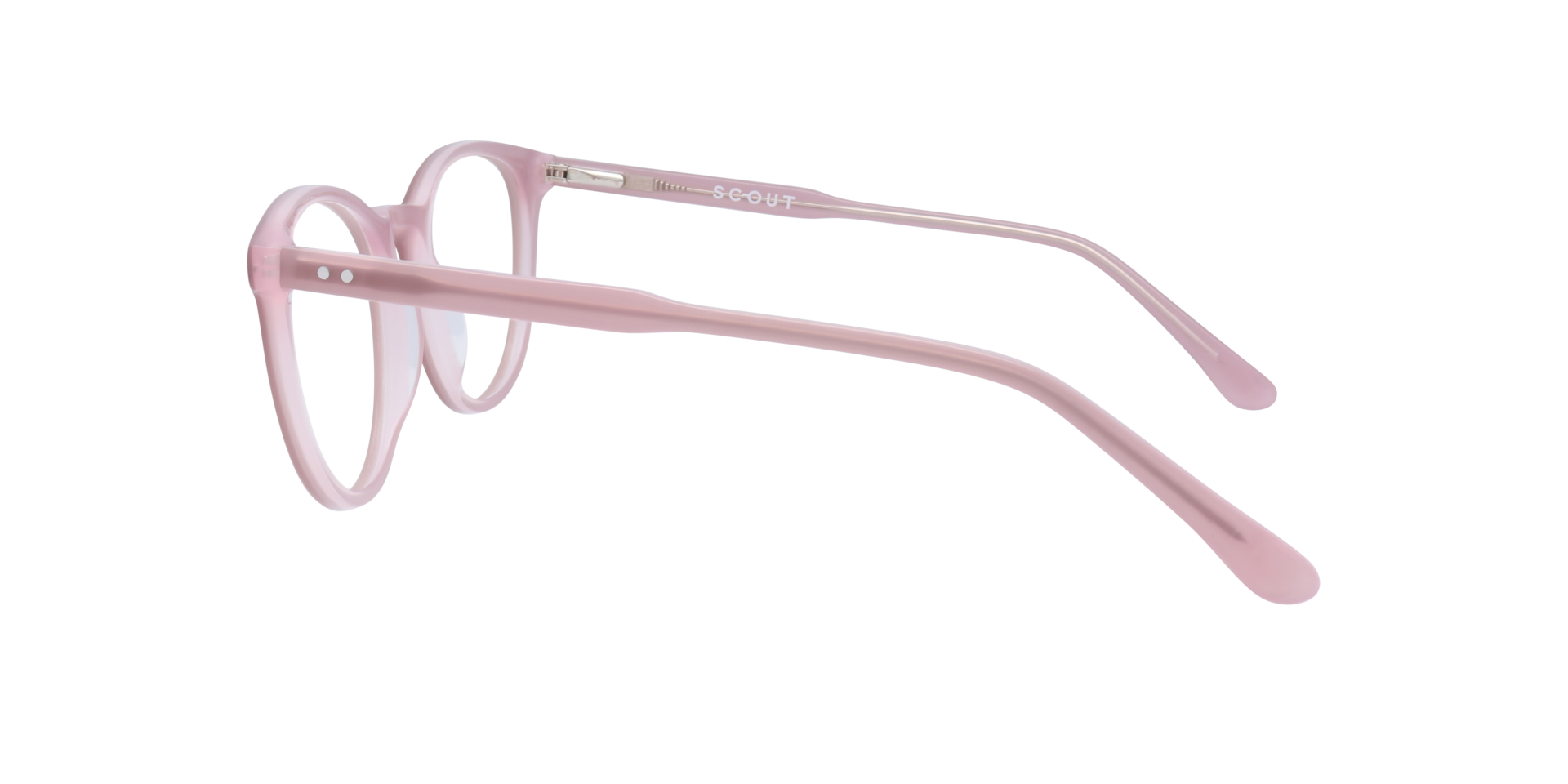 Dallas Shiny Milky Nude AcetateEyeglass Frames for Glasses Direct, Side View