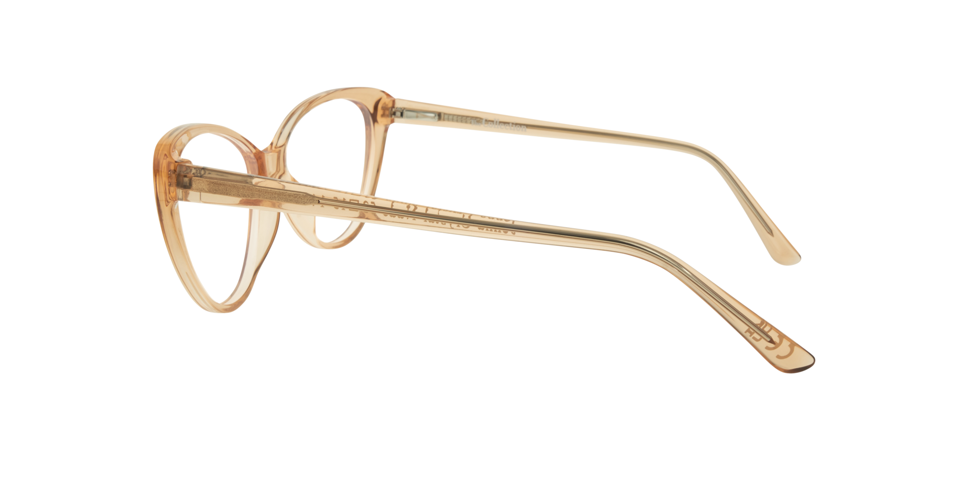 Jenna Crystal Nude PlasticEyeglass Frames for Glasses Direct, Side View